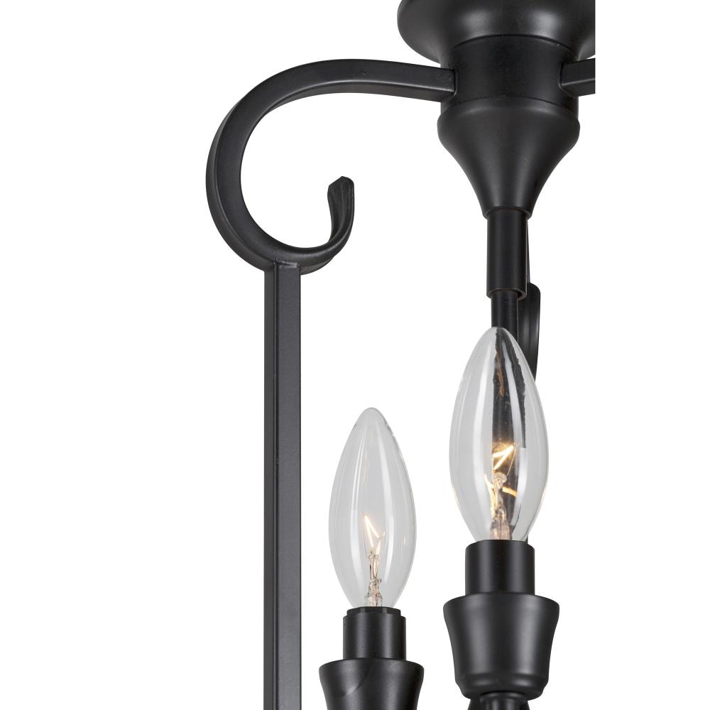 Ione 3-Light Black Steel Scrollwork Foyer Pendant