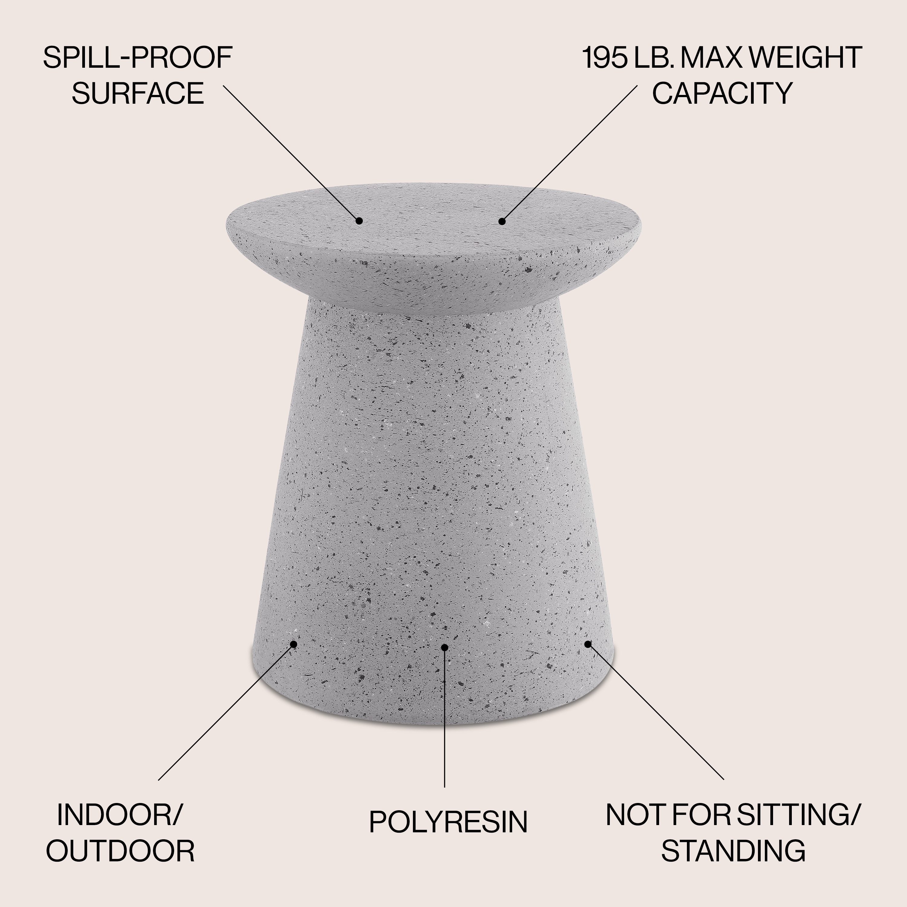 JONATHAN  Y TBL1108C Patio-Tables - View #2