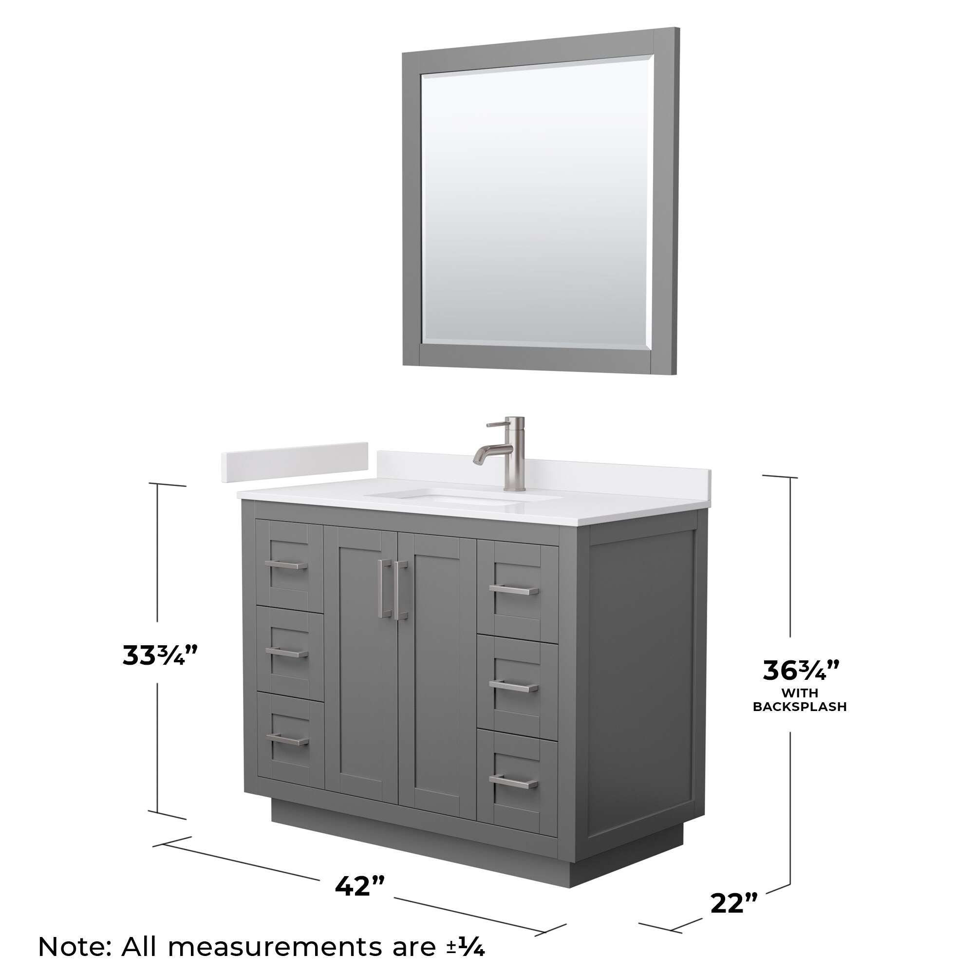 Wyndham Collection WCF292942SKGWCUNSM34 Bath-Vanity-Combo - View #6