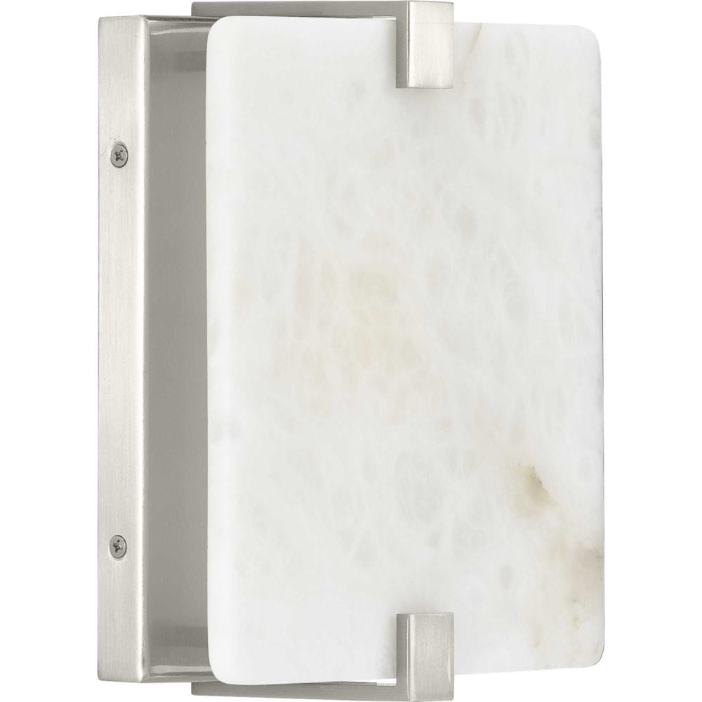 Earthy Glow Brushed Nickel LED Wall Sconce with Stone Dust Shade