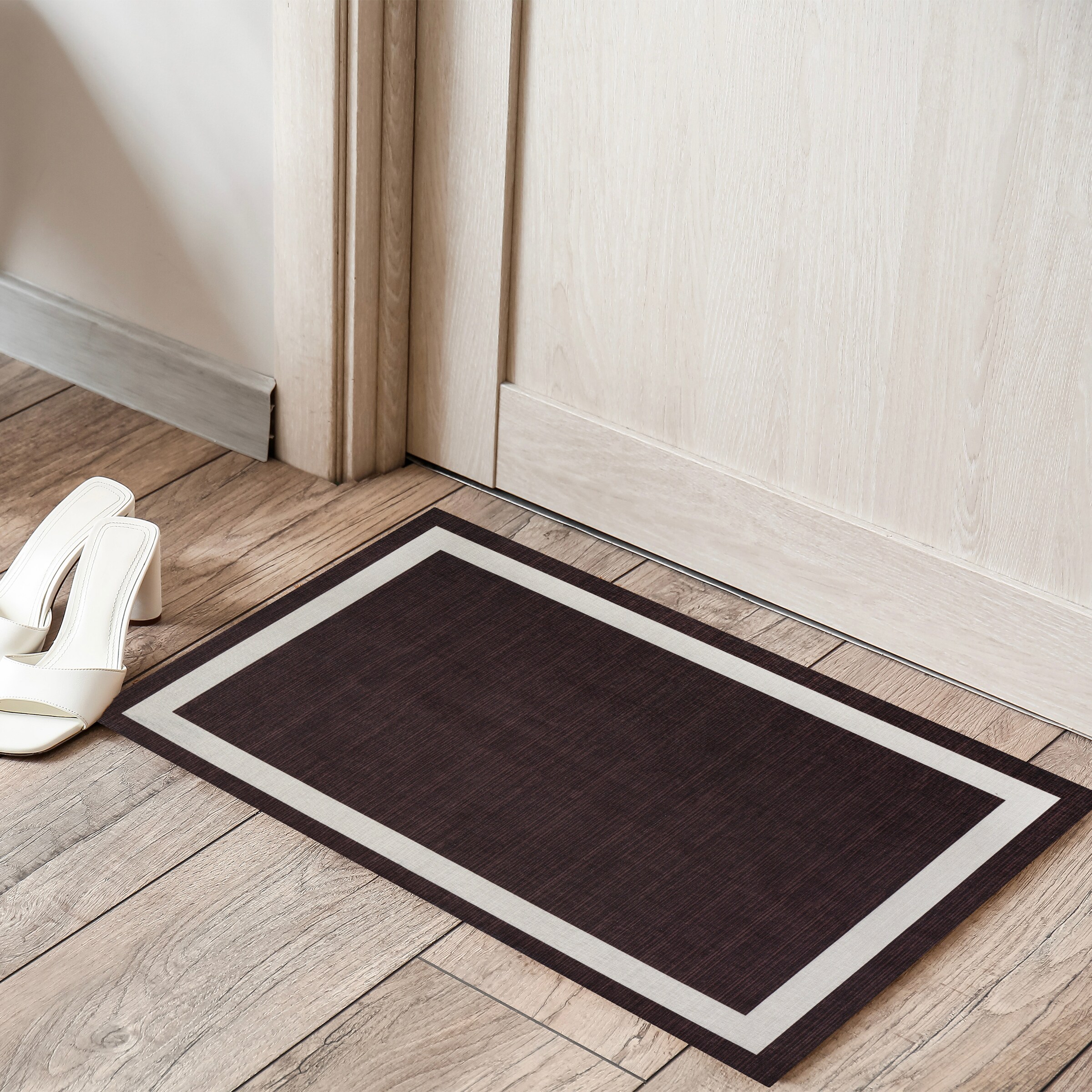Playa Rug PLY-EVR-BRWN-2X3 2 x 3 (ft) Polyester Everest-Brown Beige Rectangular Indoor Border Area rug