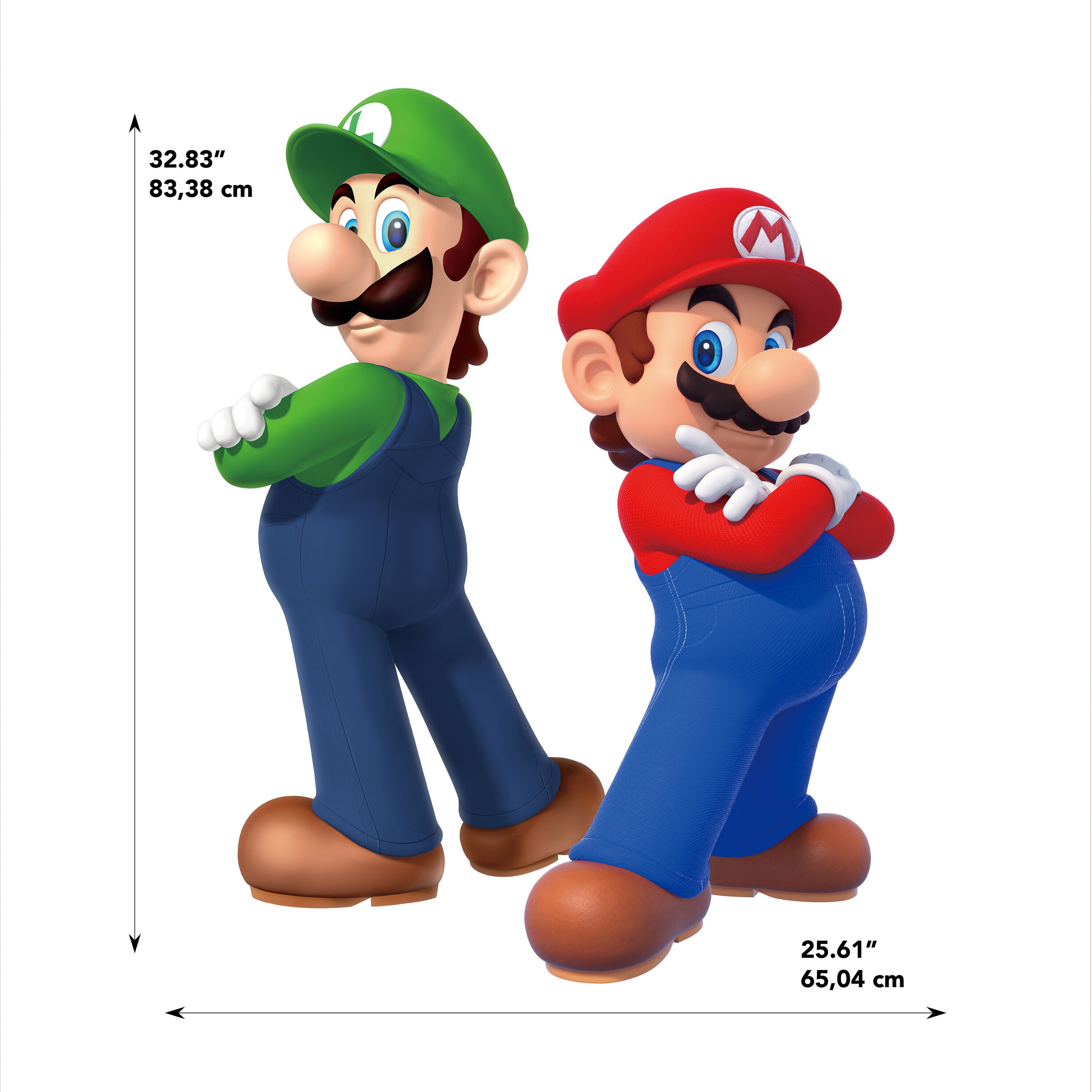 Super Mario and Luigi Colorful Peel and Stick Wall Decals