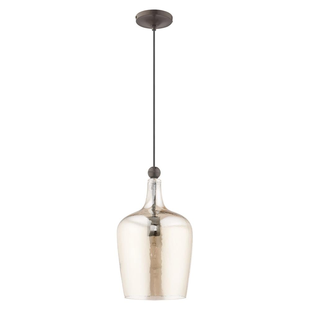 Champagne Glass Mini Bowl Pendant with English Bronze Finish