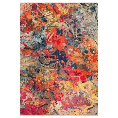 Safavieh Monaco Olea 2 x 8 Blue/Orange Indoor Abstract Bohemian/Eclectic Runner Safavieh Monaco Olea 2 x 8 Blue/Orange Indoor Abstract Bohemian/Eclectic Runner