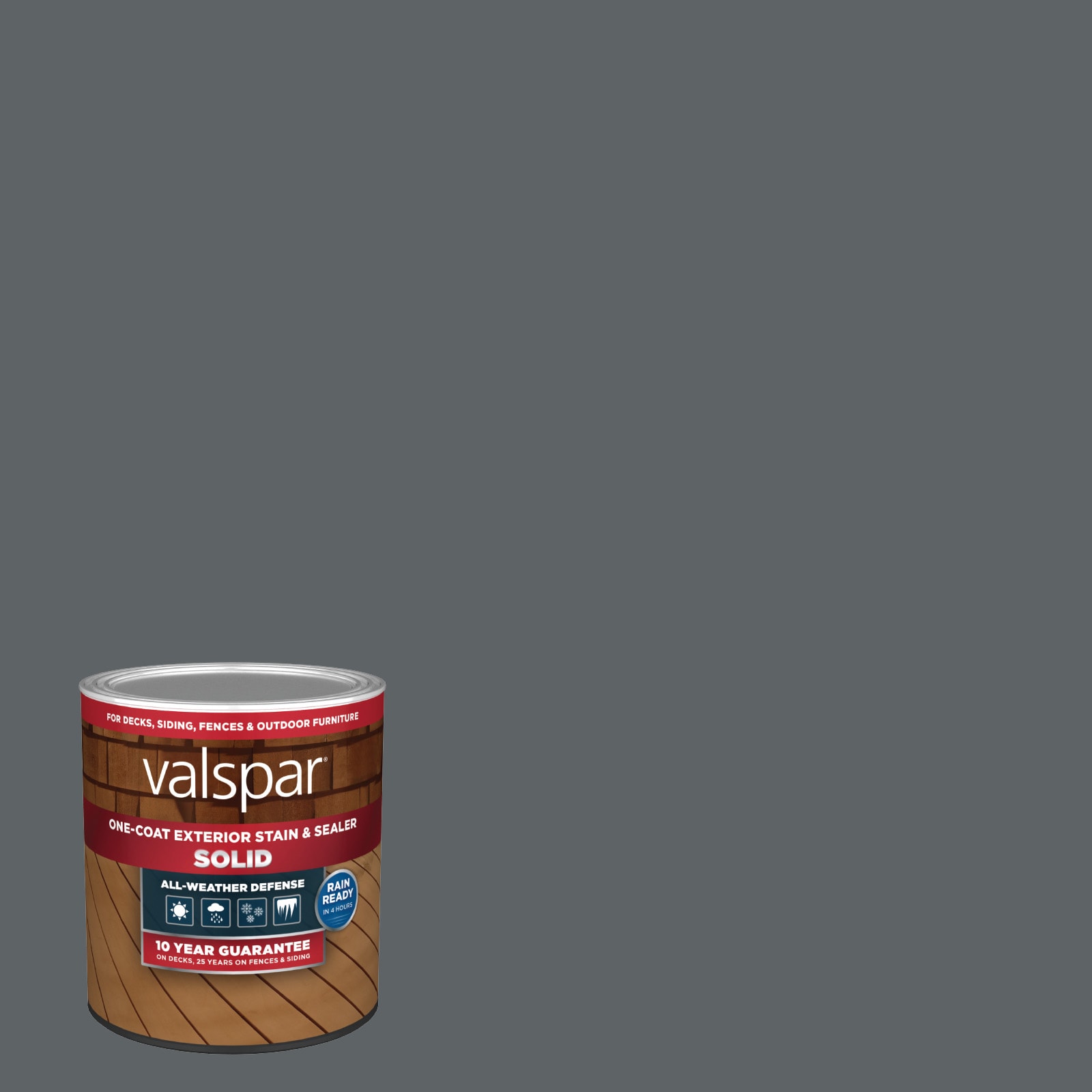 Valspar Smoke Signal Solid Exterior Wood Stain and Sealer (1-quart) in ...