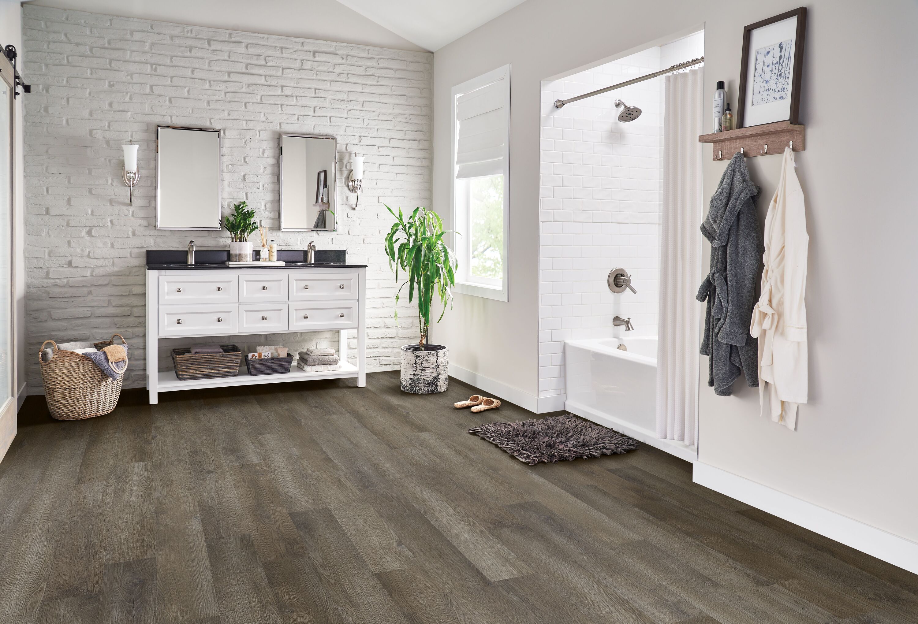 Armstrong Flooring Assurity Dark Brown 12-mil X 6-in W X 48-in L ...