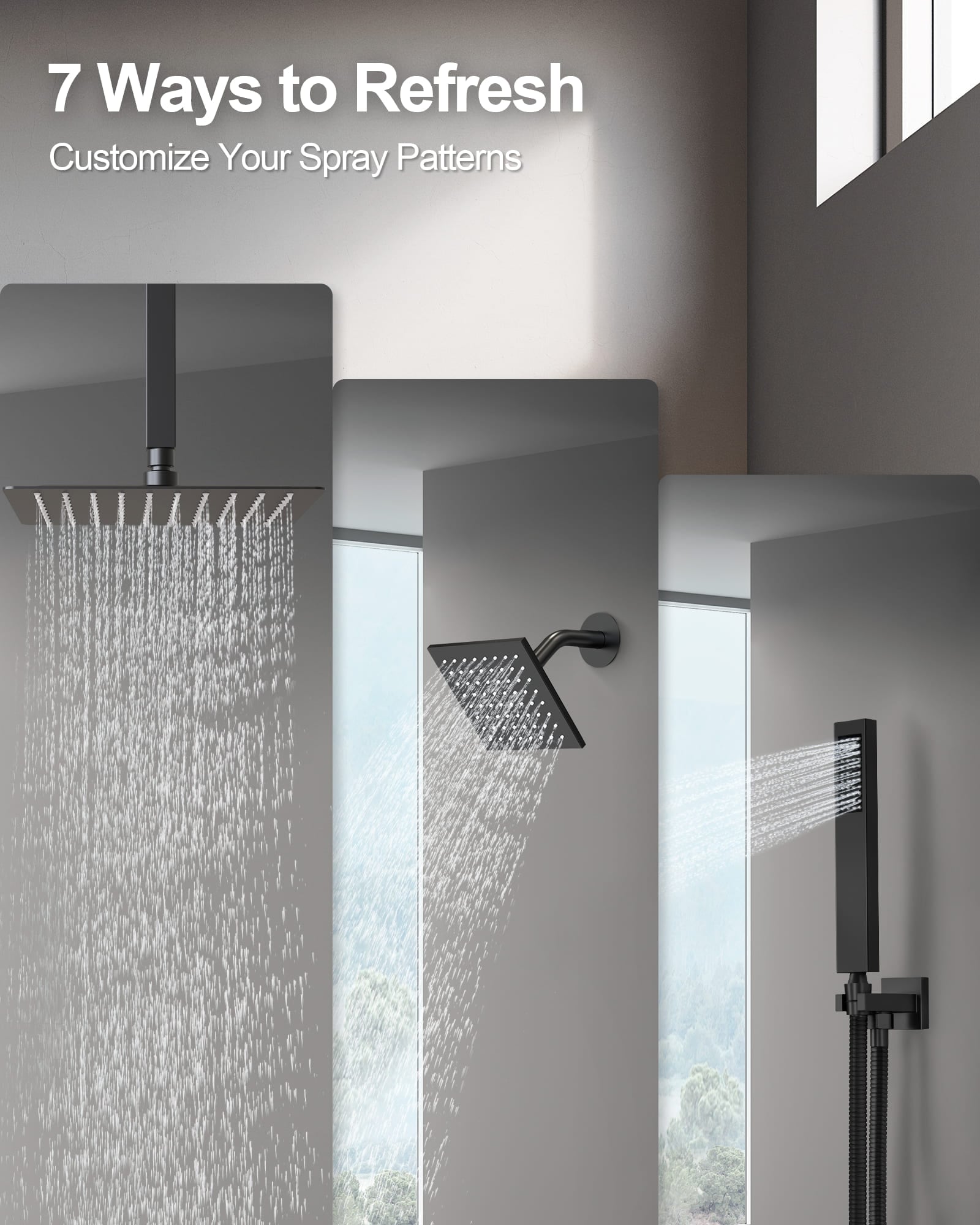 GRANDJOY SFS-1067-BK12 Showerhead-Bar-Panels - View #4