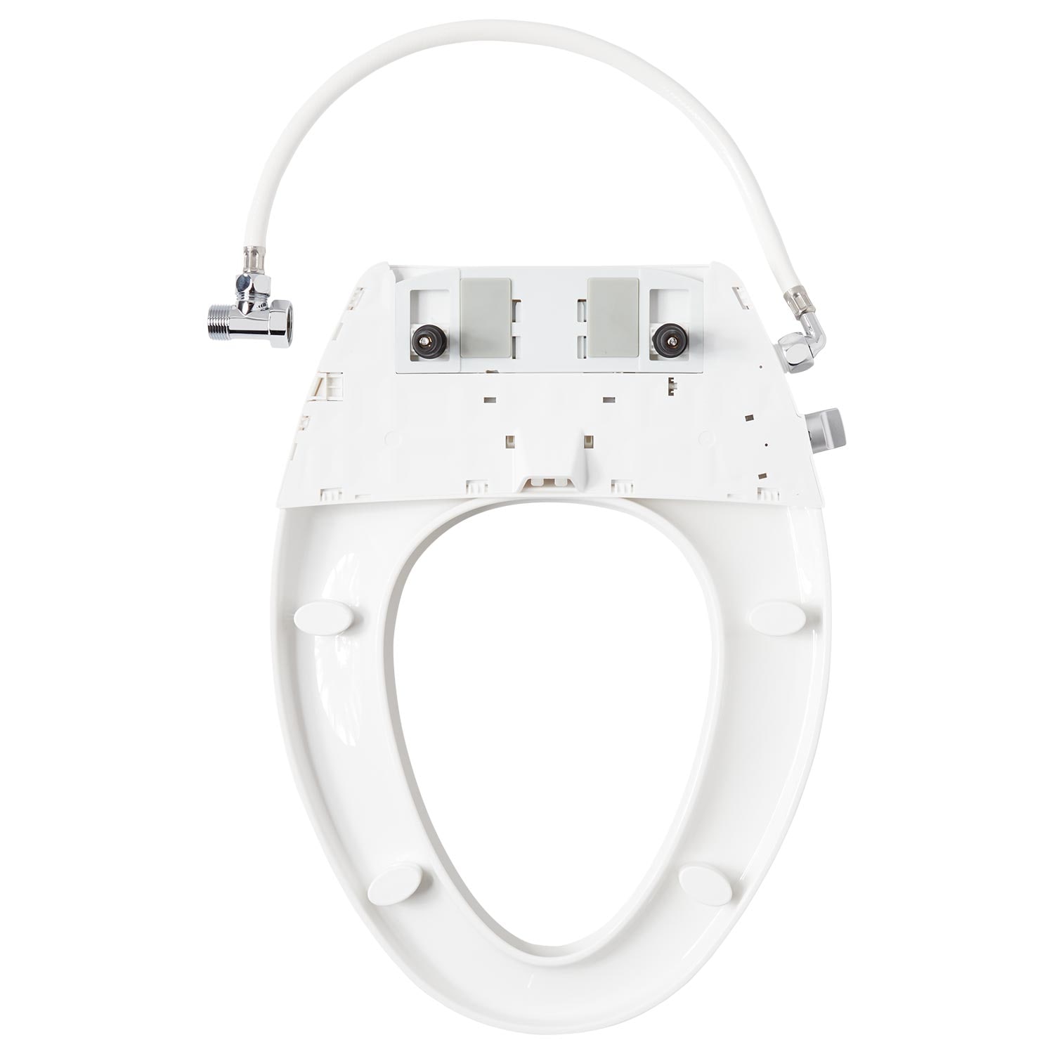 Key West White Two-Piece Elongated Toilet with Chrome Flush Lever