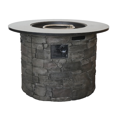 Allen Roth Stacked Stone Fire Pit, Cylinder Fire Pit Propane