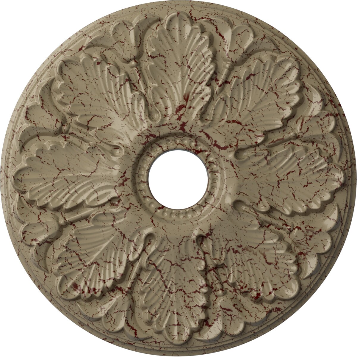 Ekena Millwork CM24MIGDC Milan 24.5-in W x 24.5-in L Painted Gobi Desert Crackle Polyurethane Whole Ceiling Medallion
