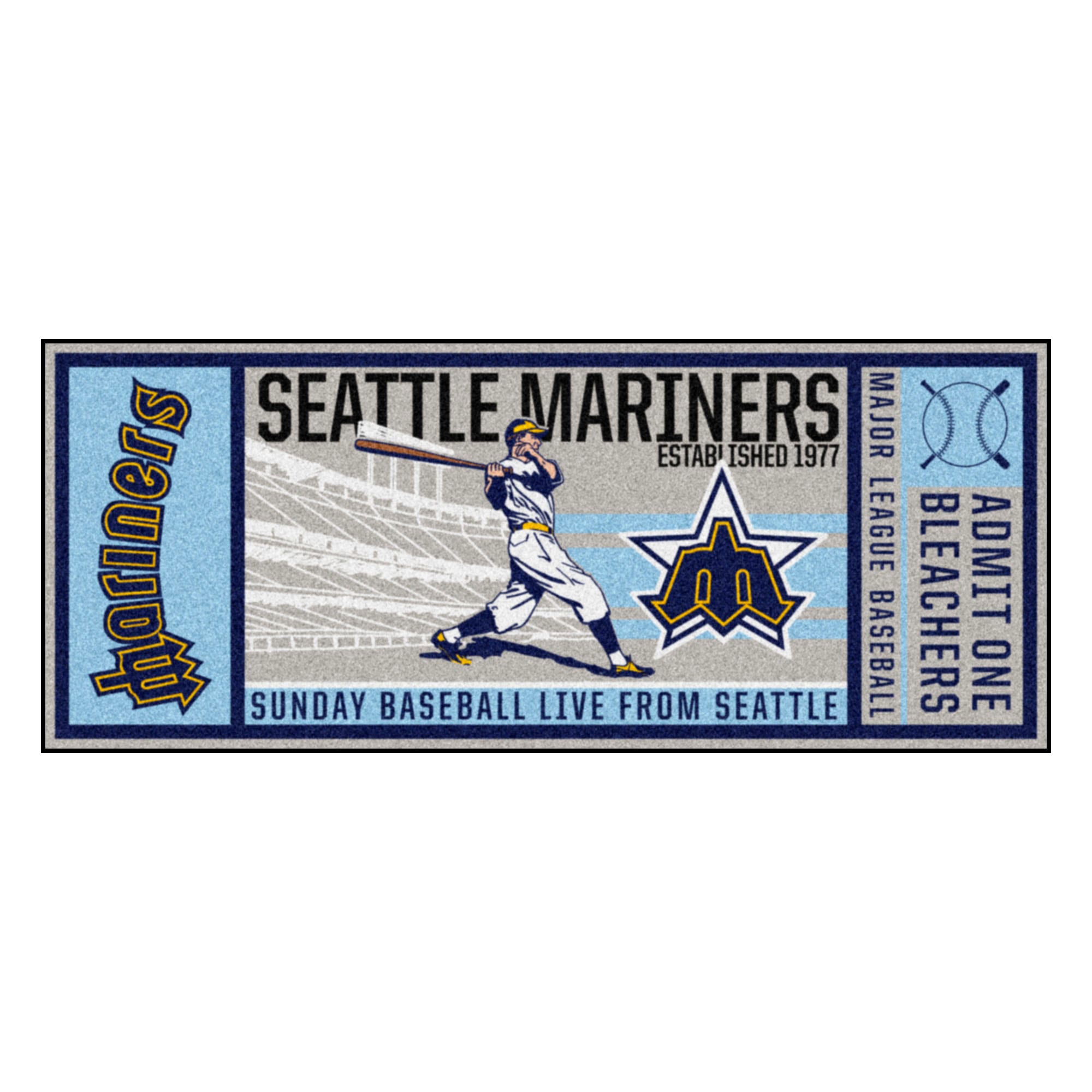 FANMATS MLB Retro Ticket Runner 3 x 6 Gray Indoor Solid Runner Rug in the  Rugs department at