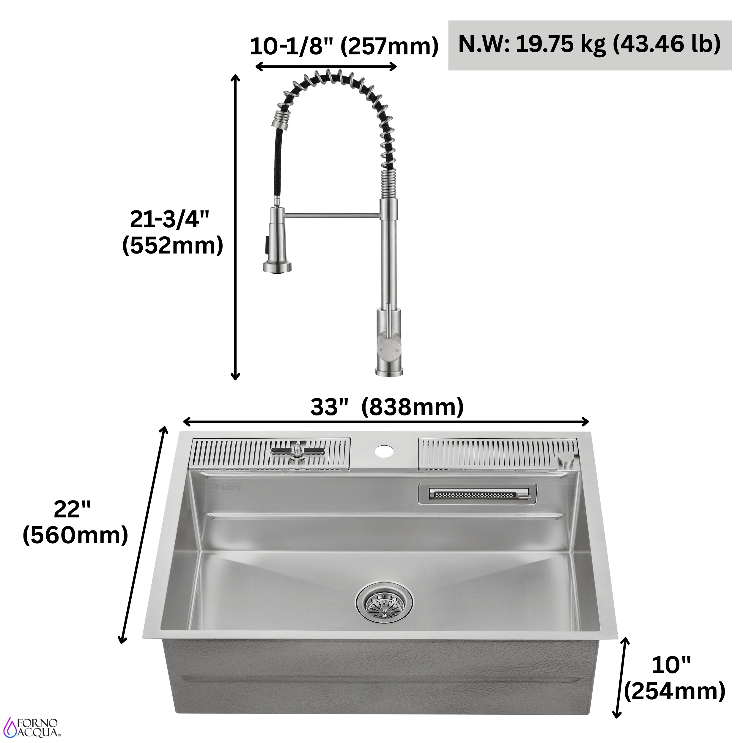 FORNO ACQUA D-WP31 Kitchen-Sinks - View #14