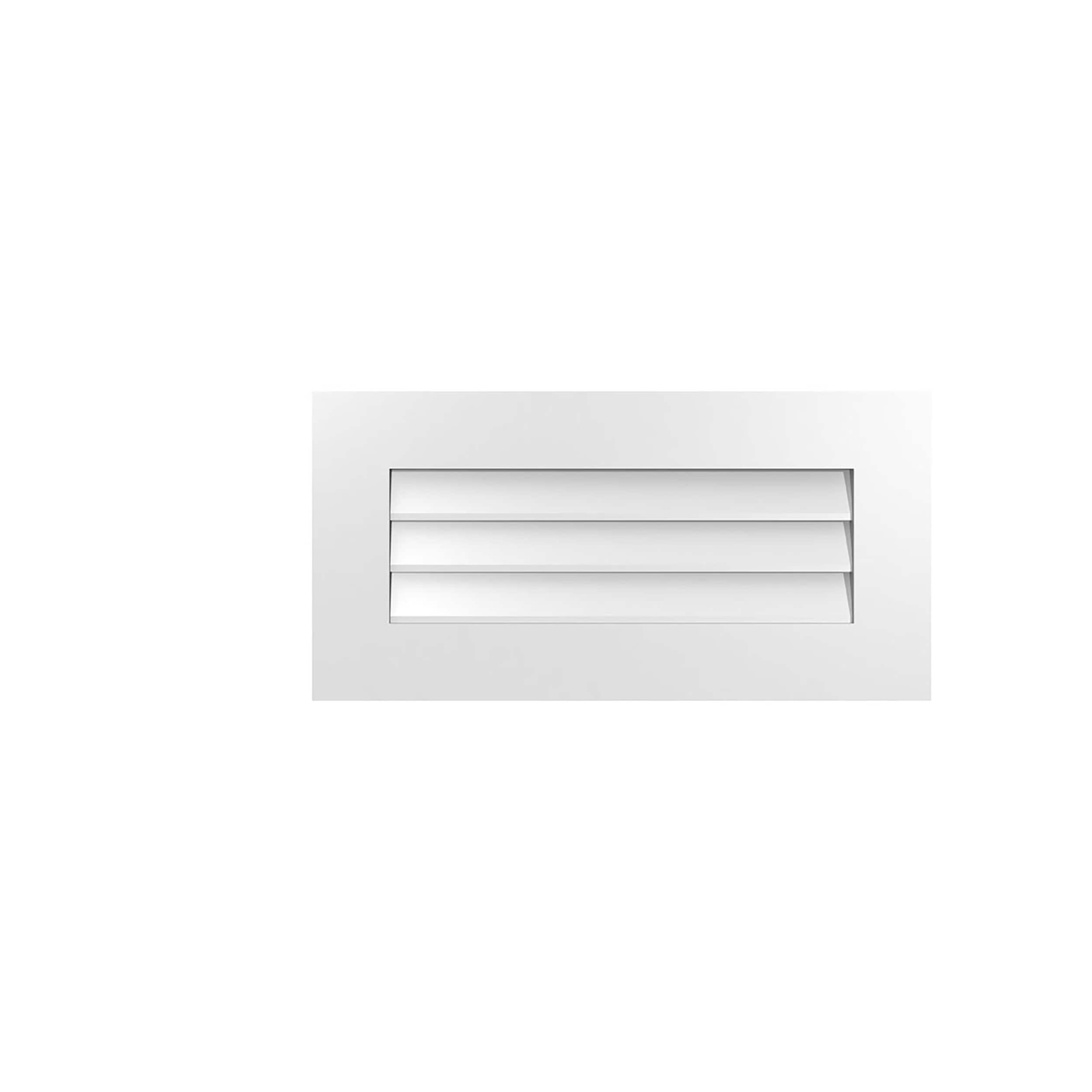 Ekena Millwork GVPVE28X1401SN 28-Inches x 14-Inches Off-white Rectangle PVC Gable Louver Vent
