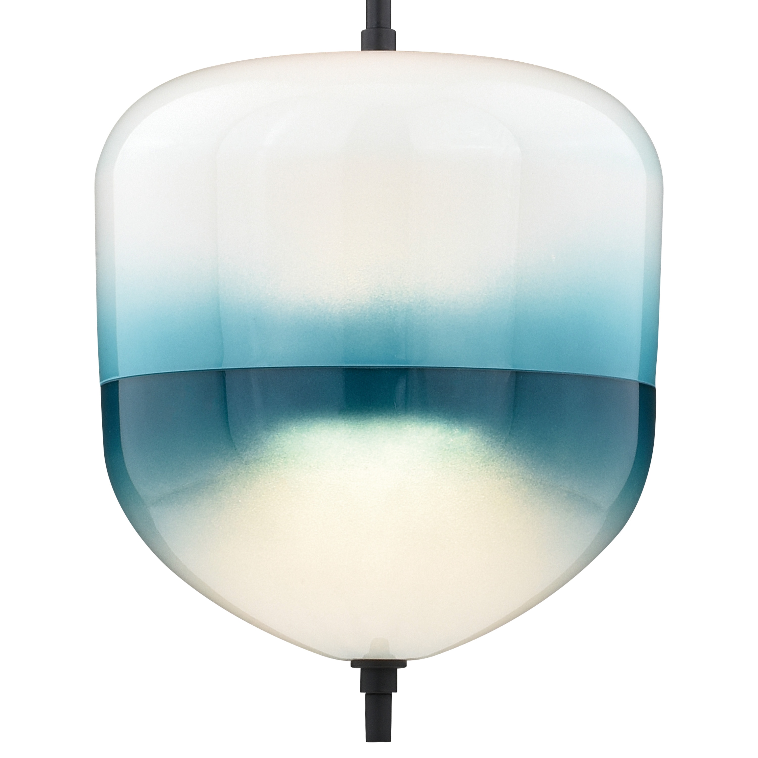Somerset 9.25" LED Mini Pendant in Oil Rubbed Bronze with Blue Ombre Glass