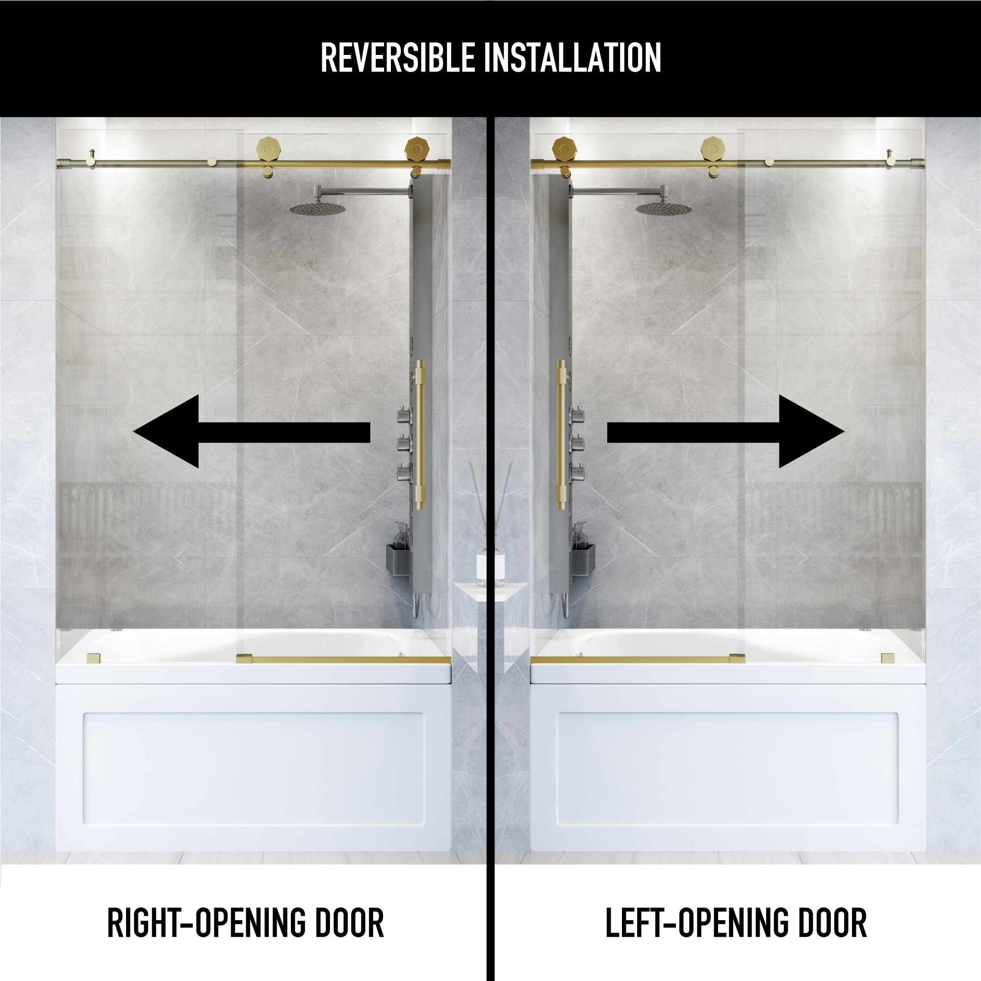 VIGO VG6022MGCL6066 Bathtub-Doors - View #3