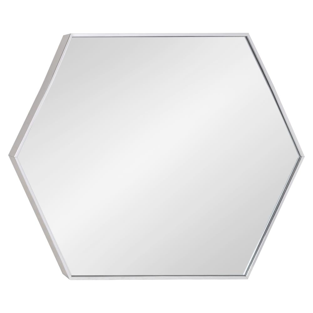 Kate and Laurel 218452 Rhodes 24.75-Inches W x 36.75-Inches H Hexagon Silver Framed Wall Mirror