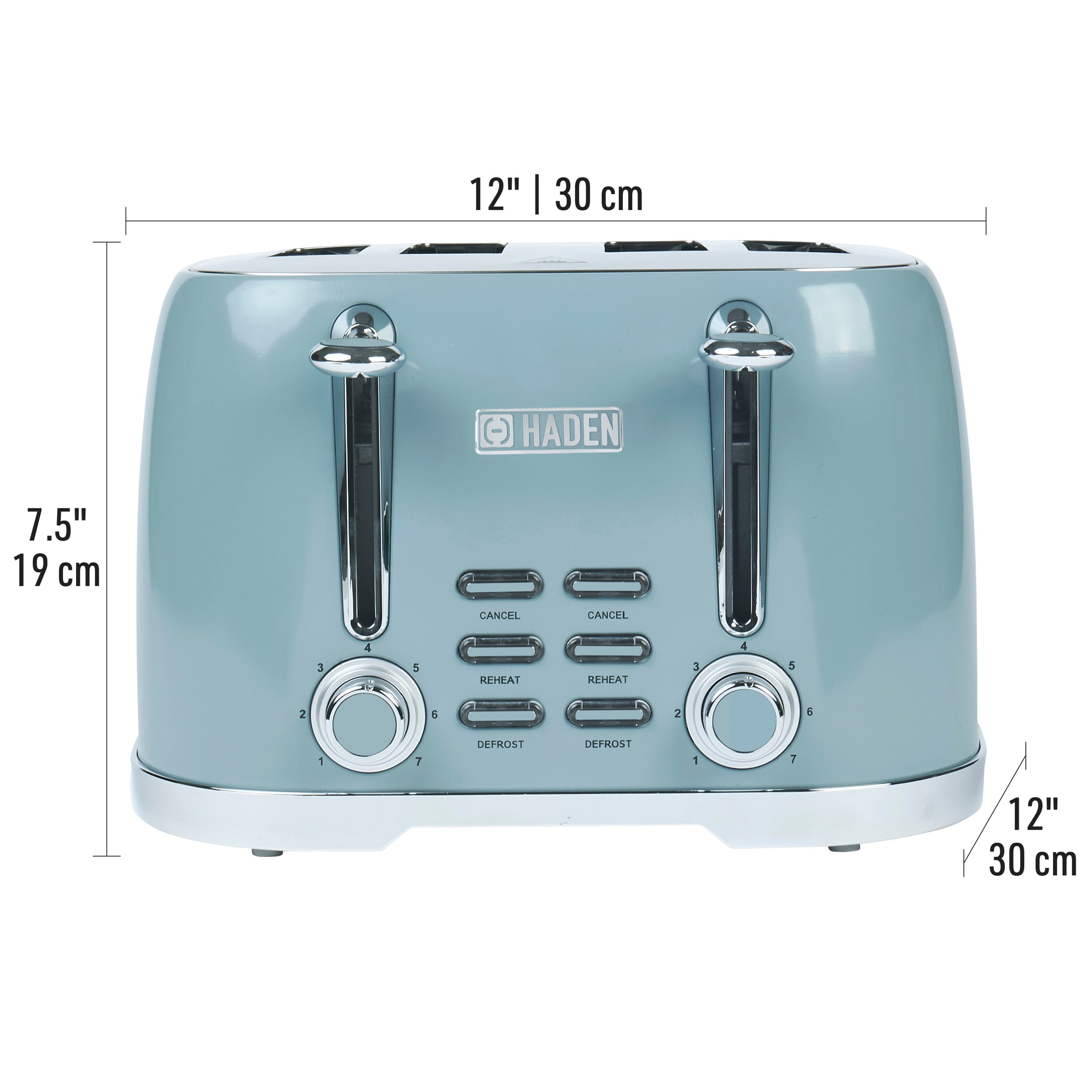 Haden Blue 4-Slice 1500-Watt Toaster with Extra Wide Slots and Removable  Crumb Tray in the Toasters department at