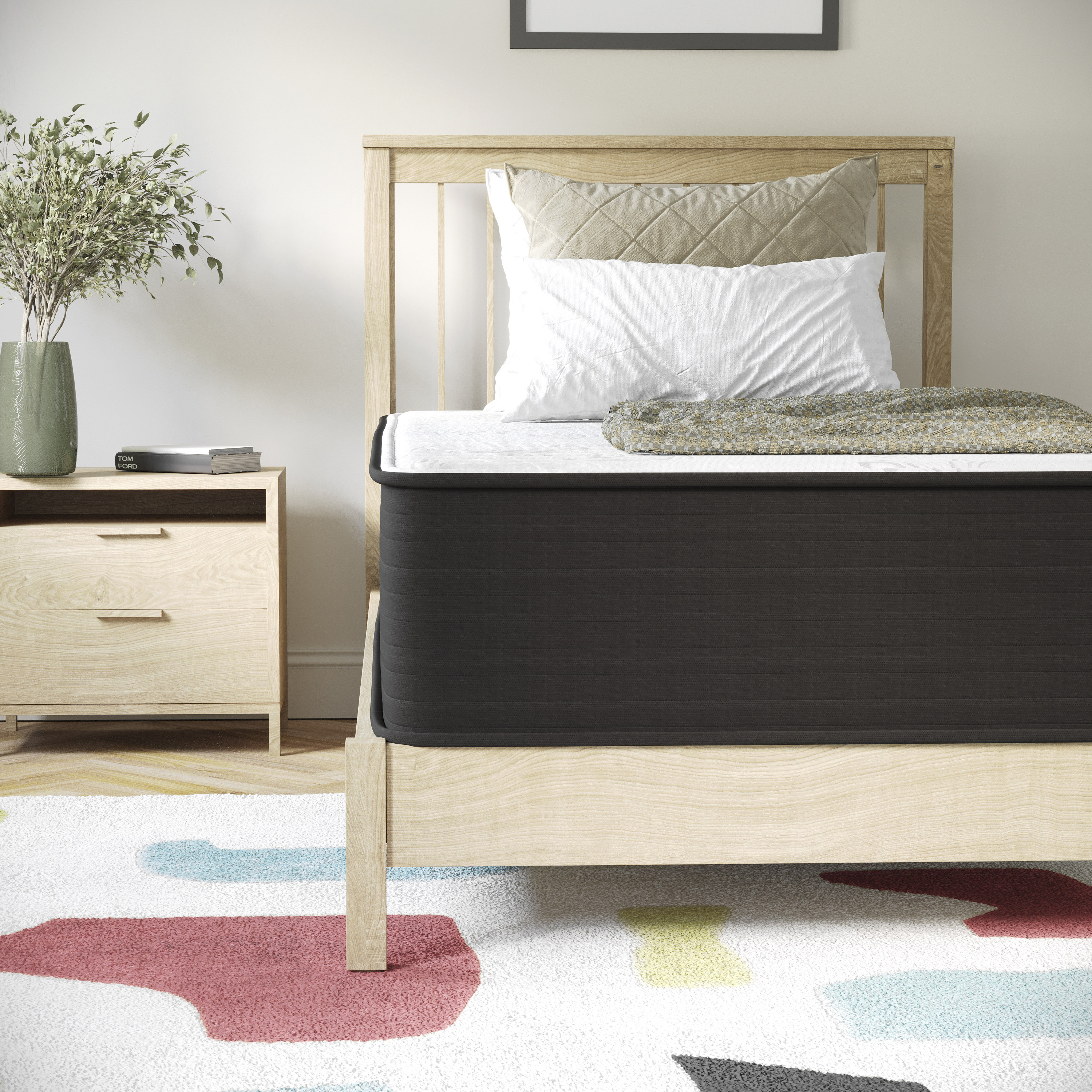 Flash Furniture 12" Twin Eurotop Innerspring Mattress with Adjustable Bed Compatibility