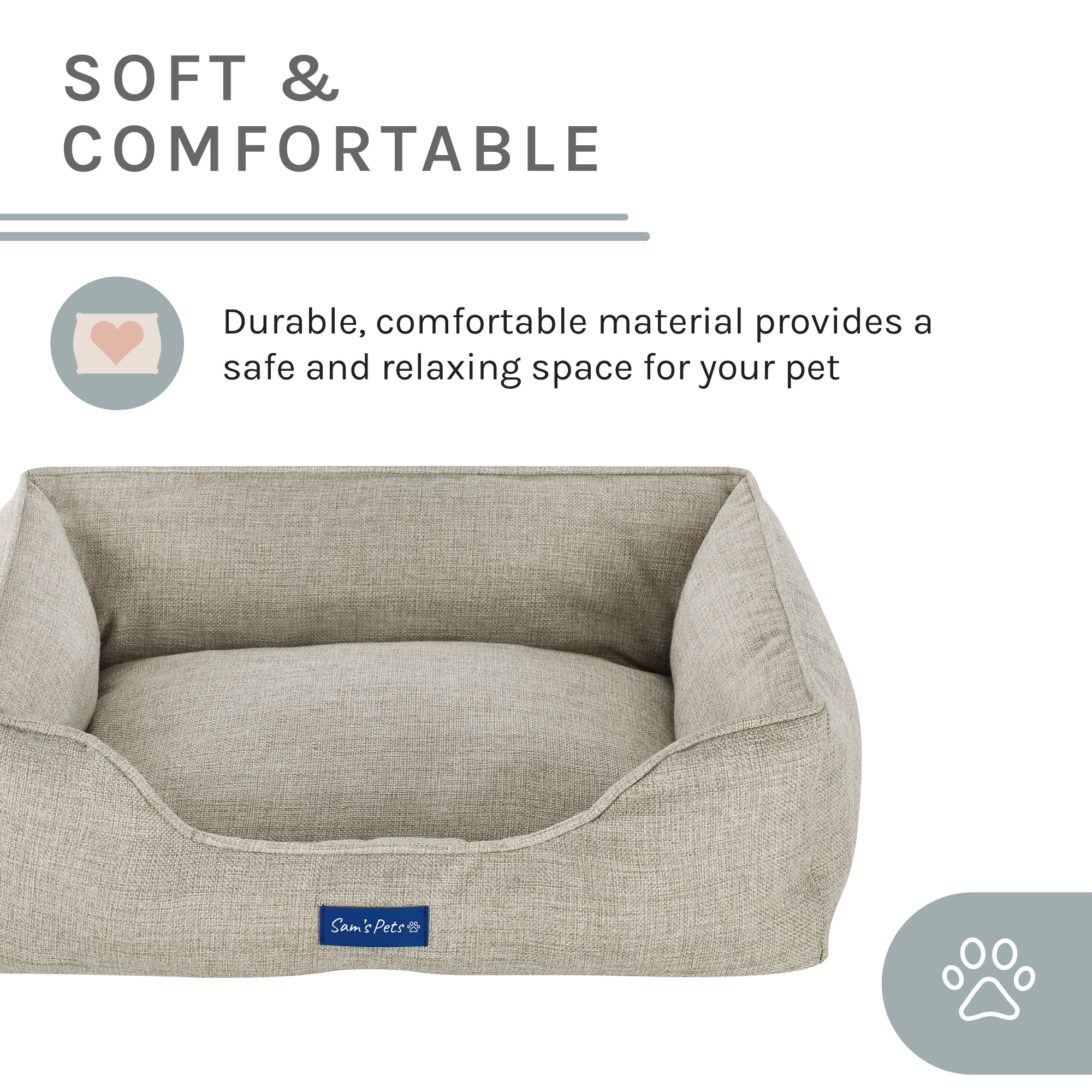 Julius Small Beige Polyester Outdoor Dog Bed