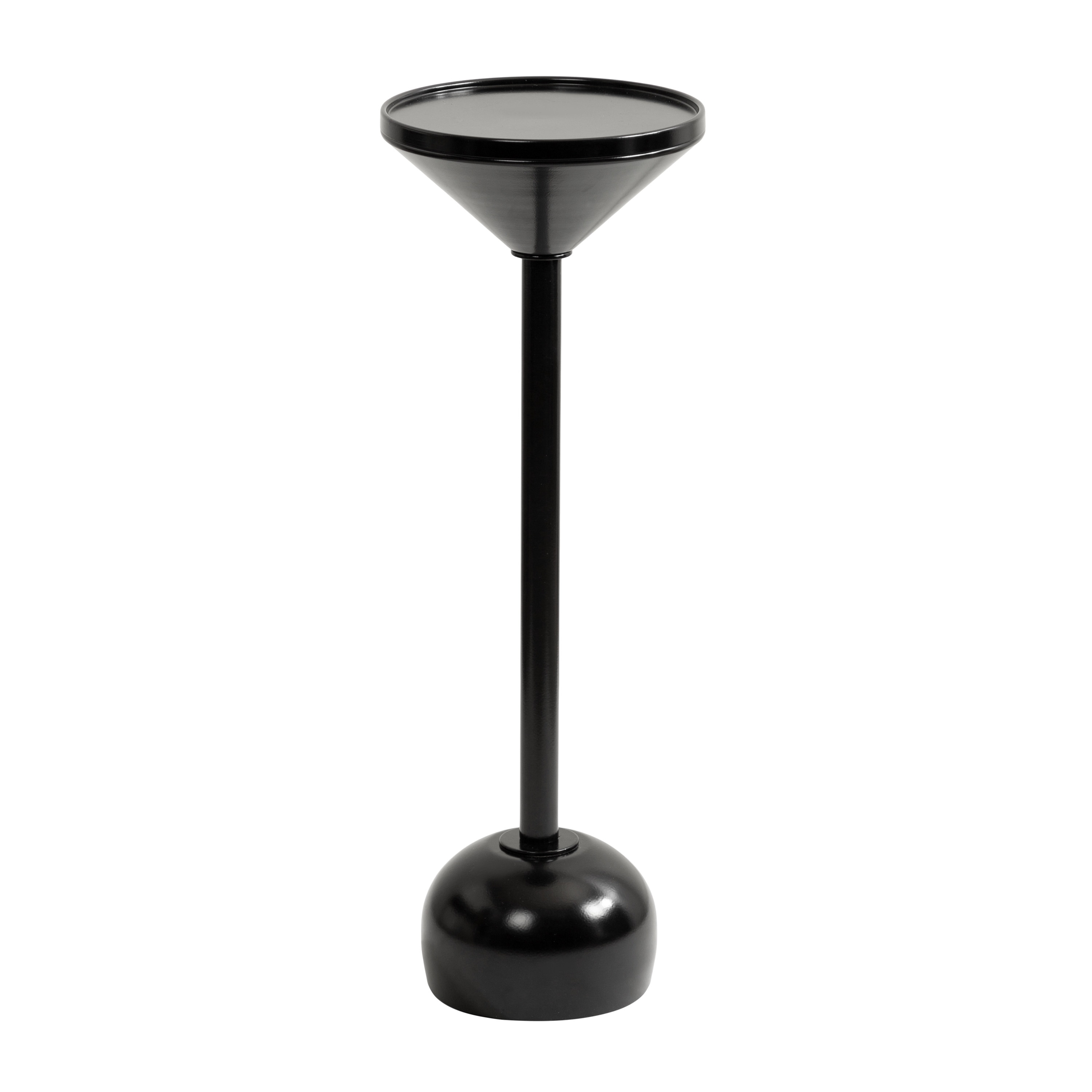 Kate and Laurel 227840 Frisk 8.00-in W x 23.00-in H Black Metal Round Glam End Table Assembly Required