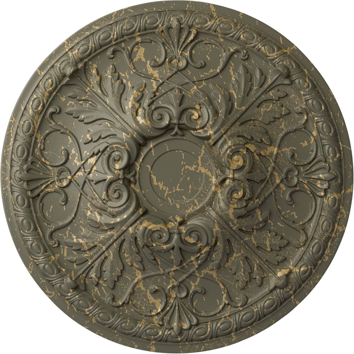 Ekena Millwork CM26TNWHC Tristan 26-in W x 26-in L Painted Witch Hazel Crackle Polyurethane Whole Ceiling Medallion