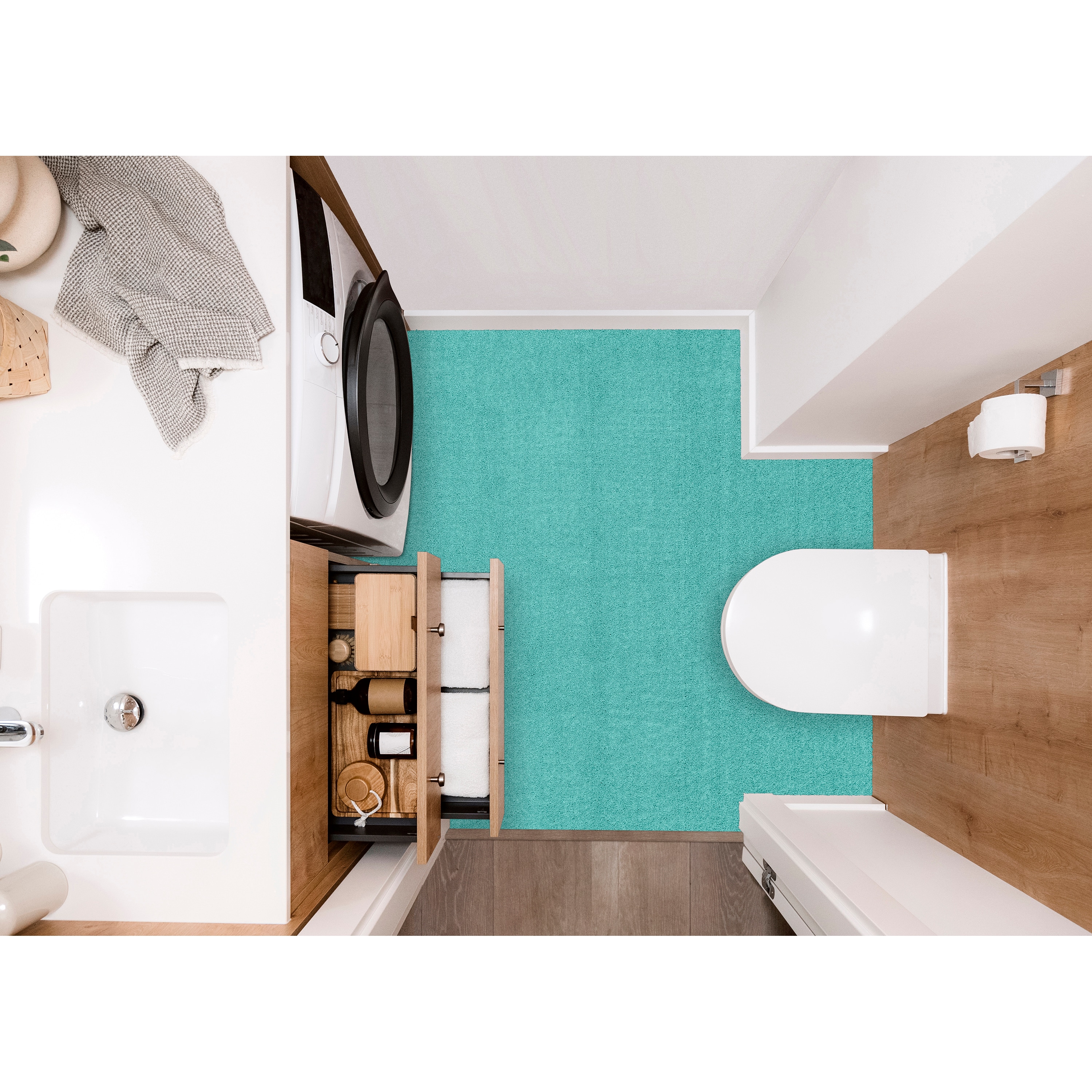 Garland Rug BA360W072108520 Gramercy 100-Inches x 72-Inches Sea Foam Polypropylene Bath rug