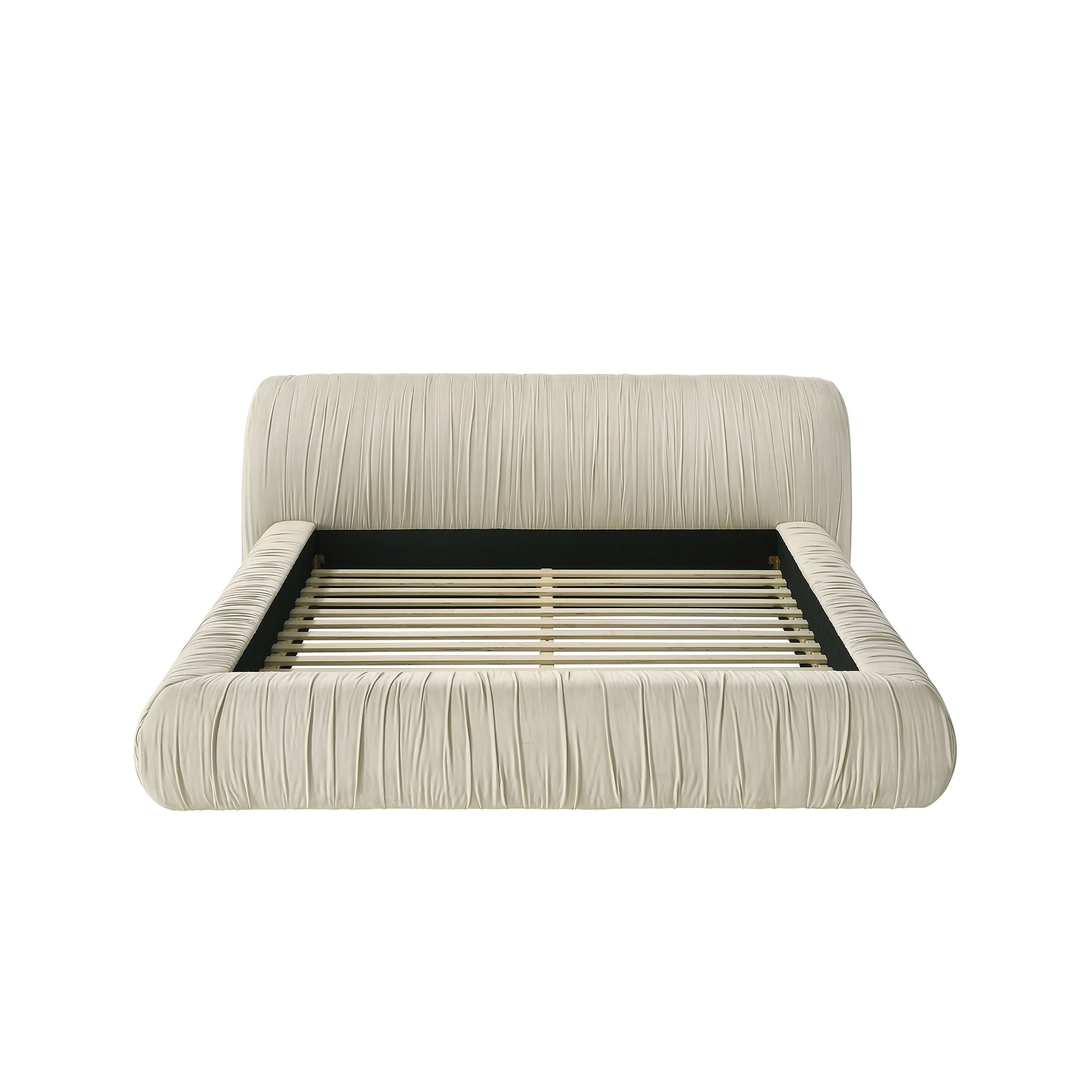 Furniture of America Kira Ivory Queen Upholstered Platform Bed