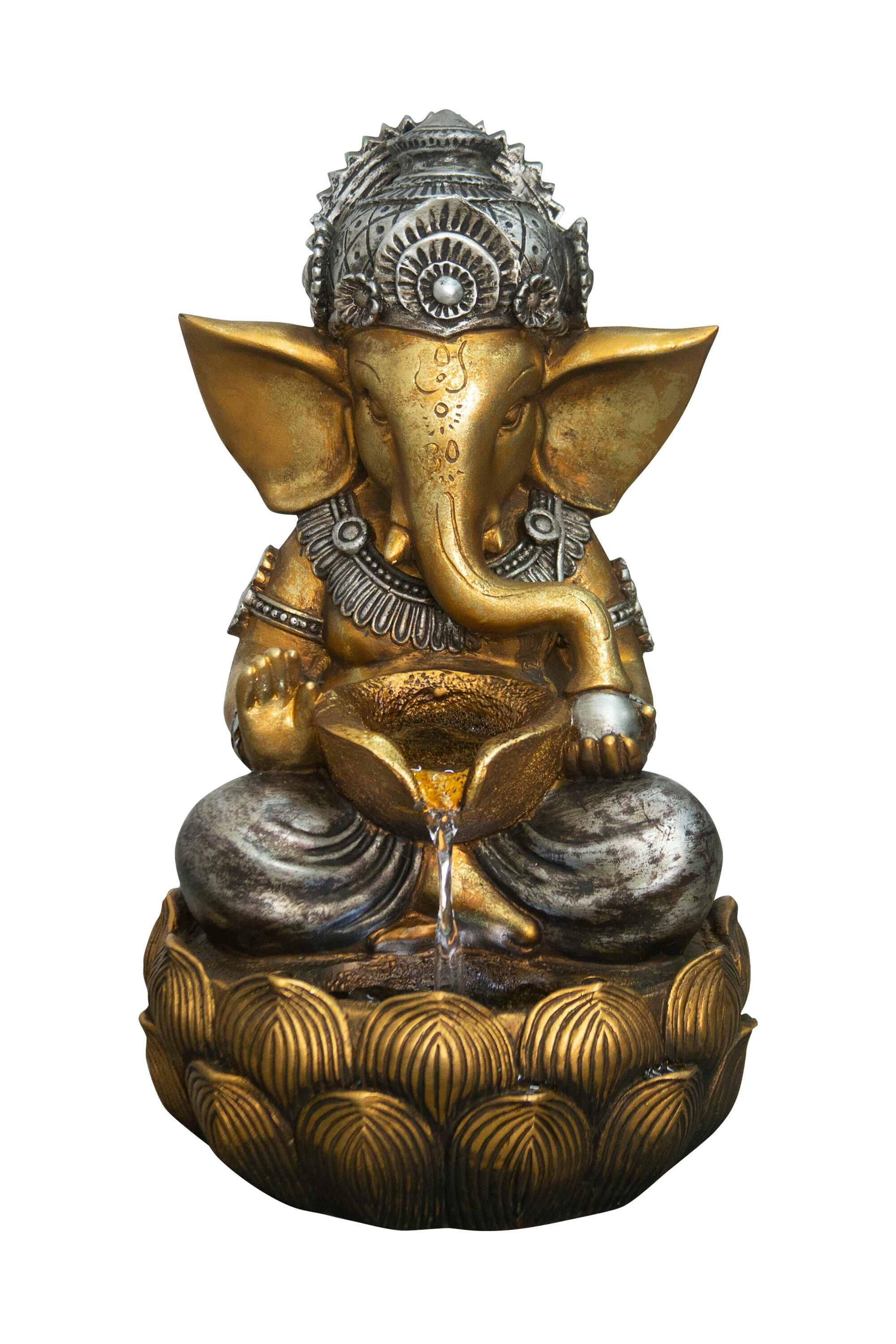 Hi-Line Gift 79554-M-G 13.78-in H Resin Tabletop Outdoor Fountain Pump Included