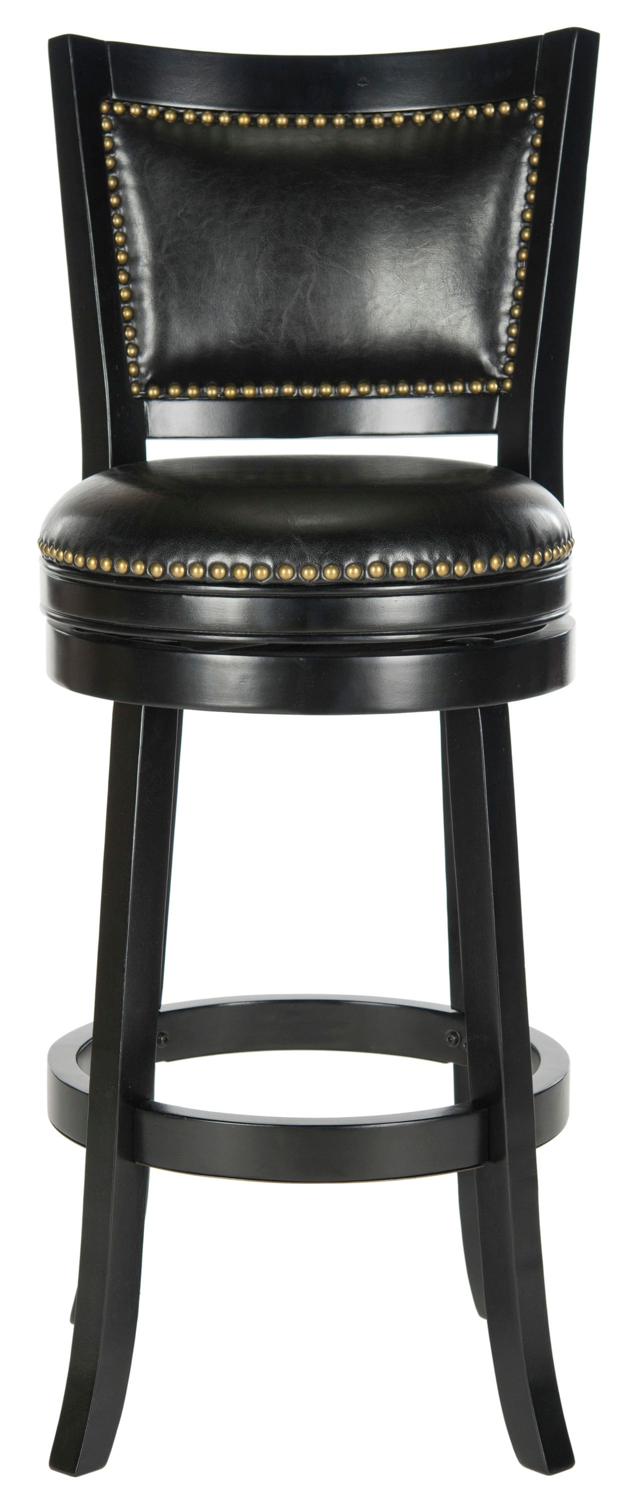 Safavieh Lazzaro Black/Black Seat 29-in H Bar height Upholstered Swivel ...