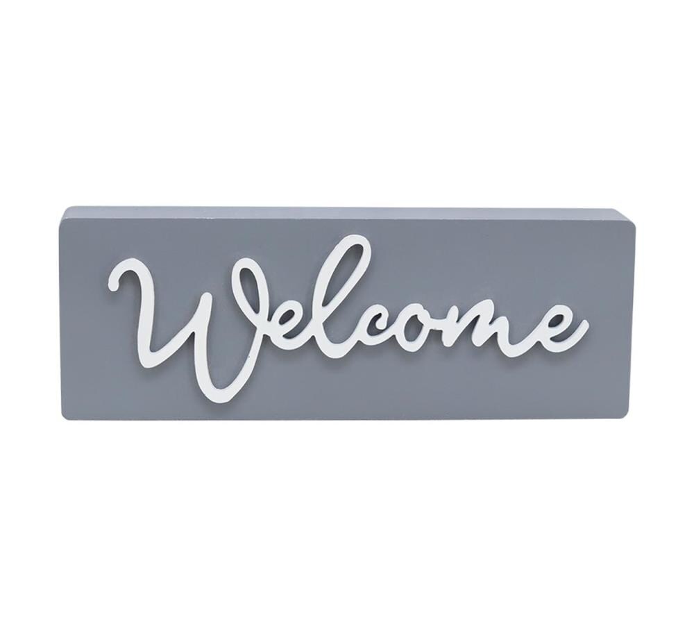 Parisloft SG0182 10.8-in W x 3.8-in H Welcome Wall Phrases Wall Accent