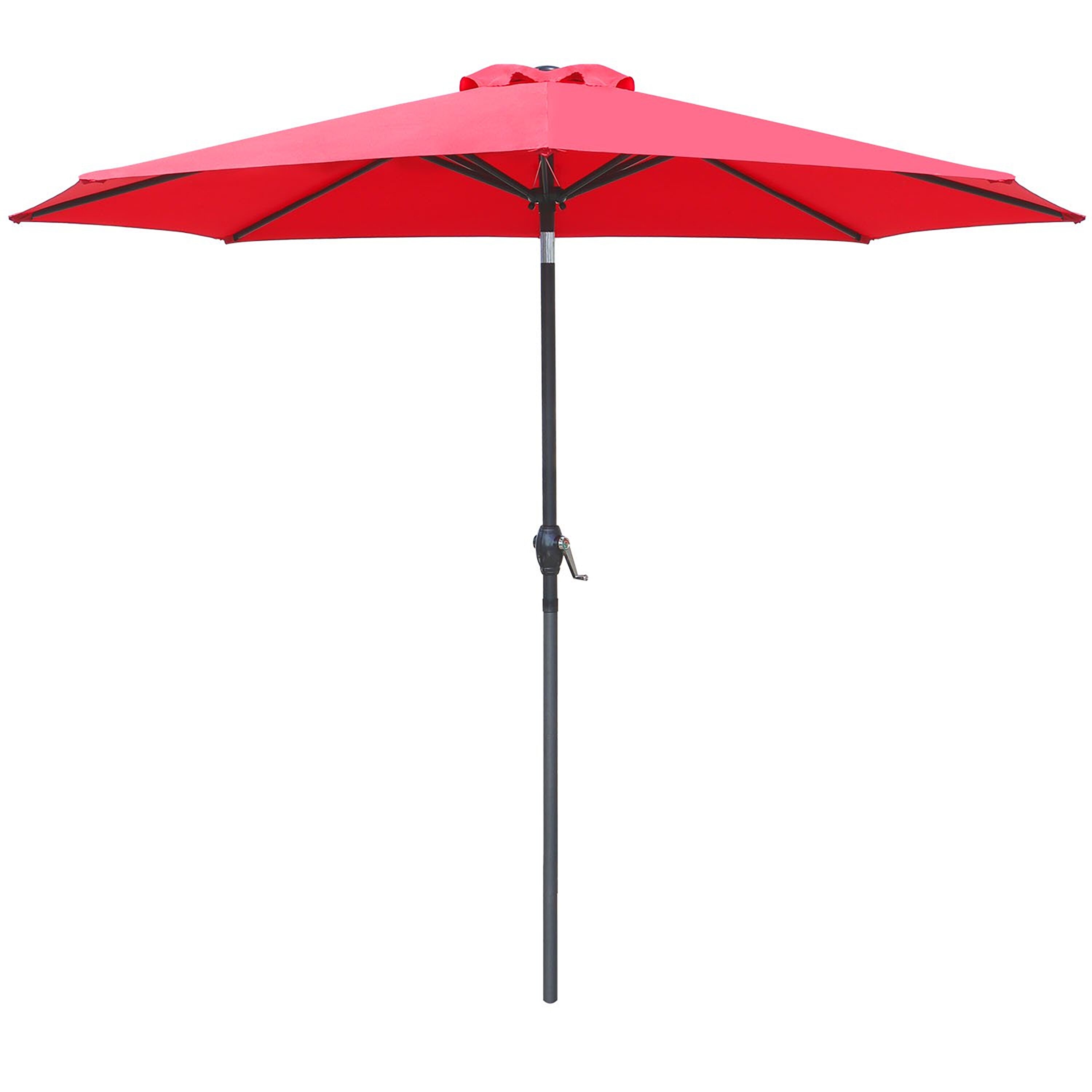 Vineego LS-PUB9221 8.79-Feet Steel Red Garden Patio Umbrella with Base