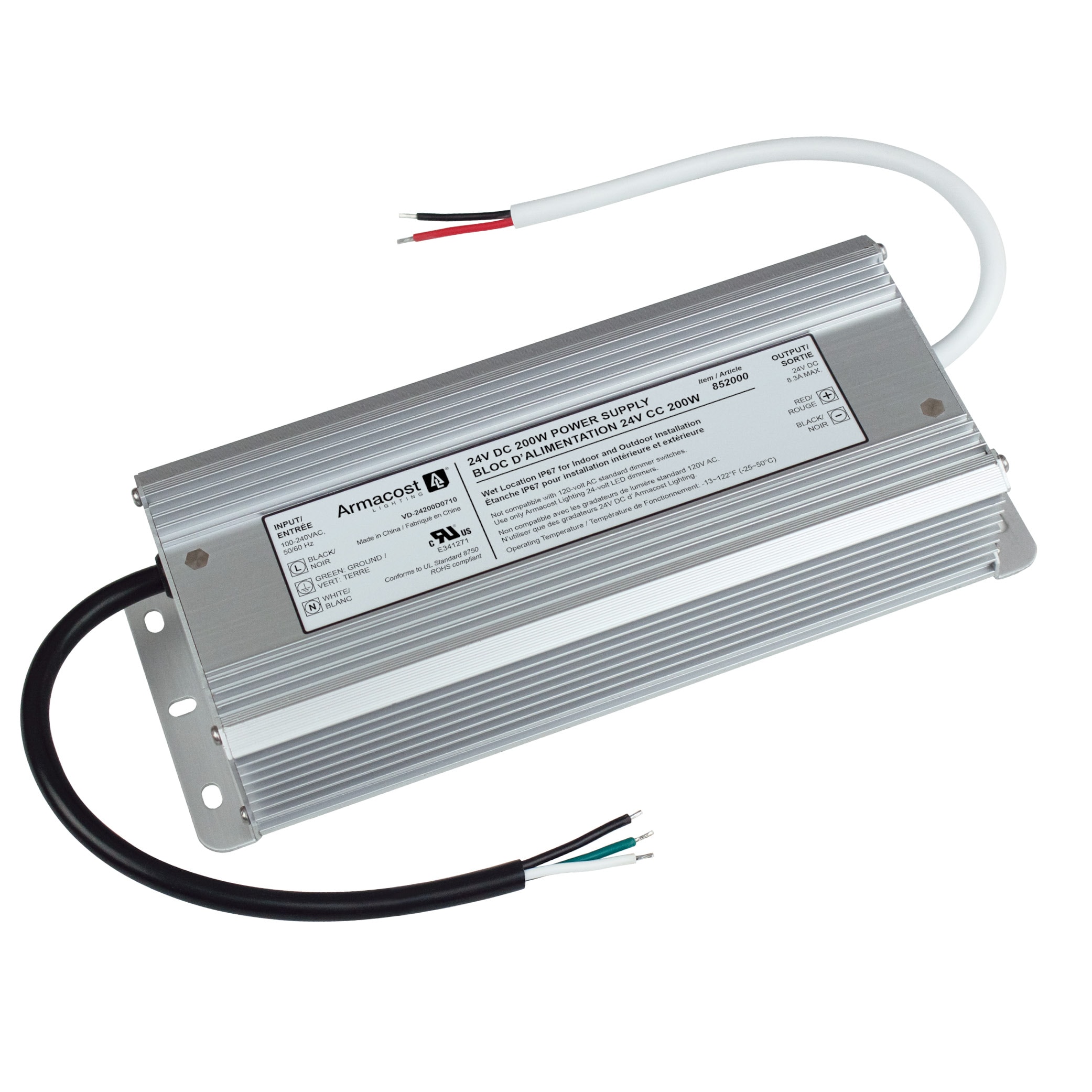 Armacost Lighting ETL Listed Silver LED Driver for Low Voltage 