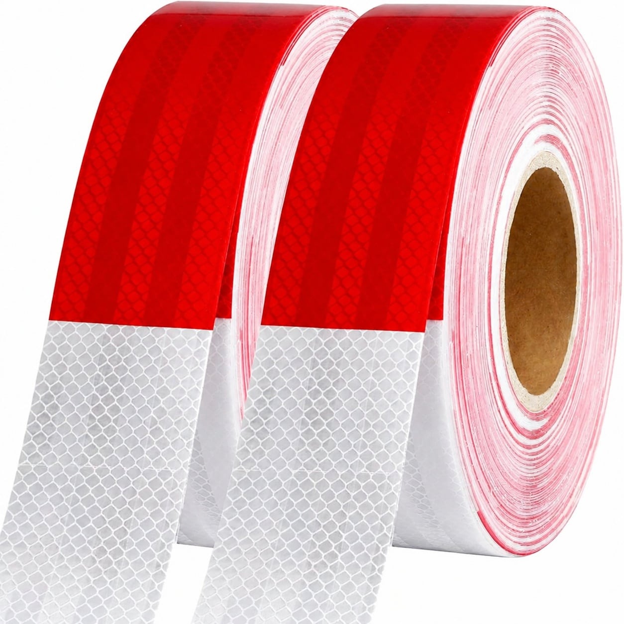 Justincity  2 Inch x 200 Feet Reflective Safety Tape DOT C2 Waterproof Red White Adhesive Tape 2 Roll High Visibility for Trailer Truck Car