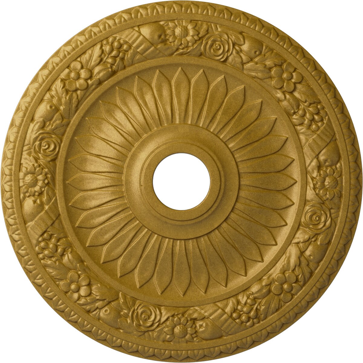 Ekena Millwork CM23BEPGS Bellona 23.625-in W x 23.625-in L Painted Pharaohs Gold Polyurethane Whole Ceiling Medallion