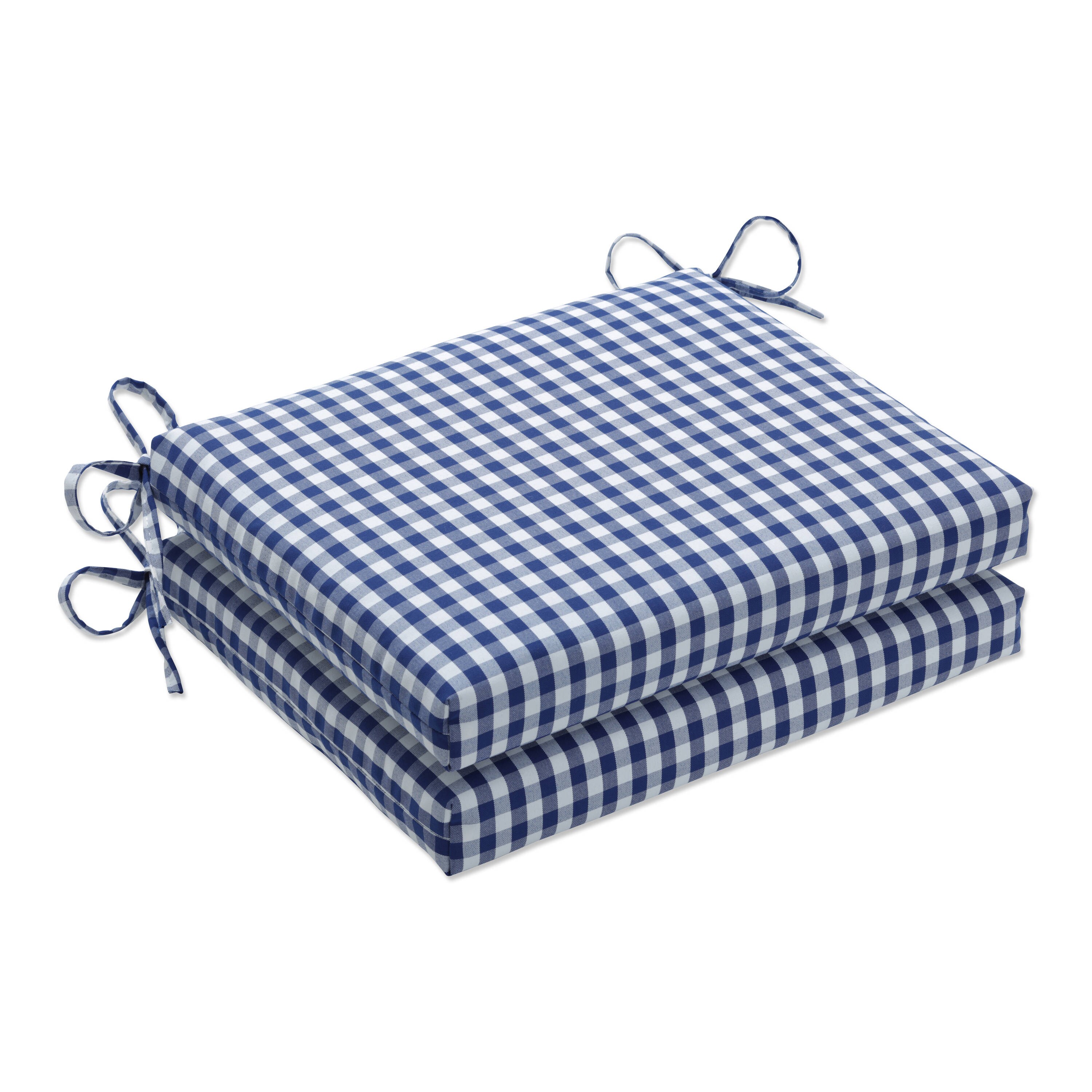 Pillow Perfect 16-in x 18.5-in 2-Piece Blue Seat Pad at Lowes.com