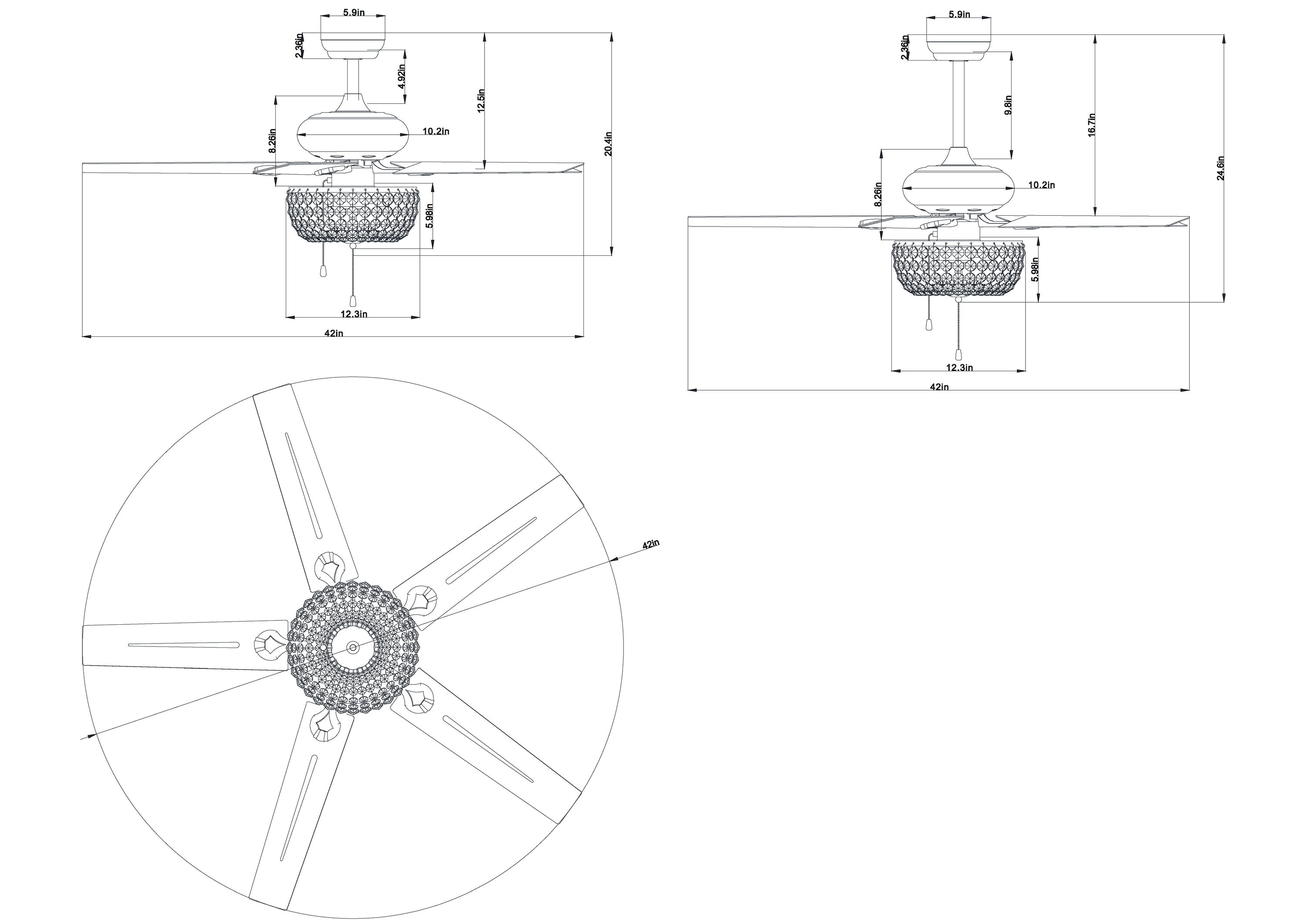 Home Accessories Inc CFL-8110 Ceiling-Fans - View #3