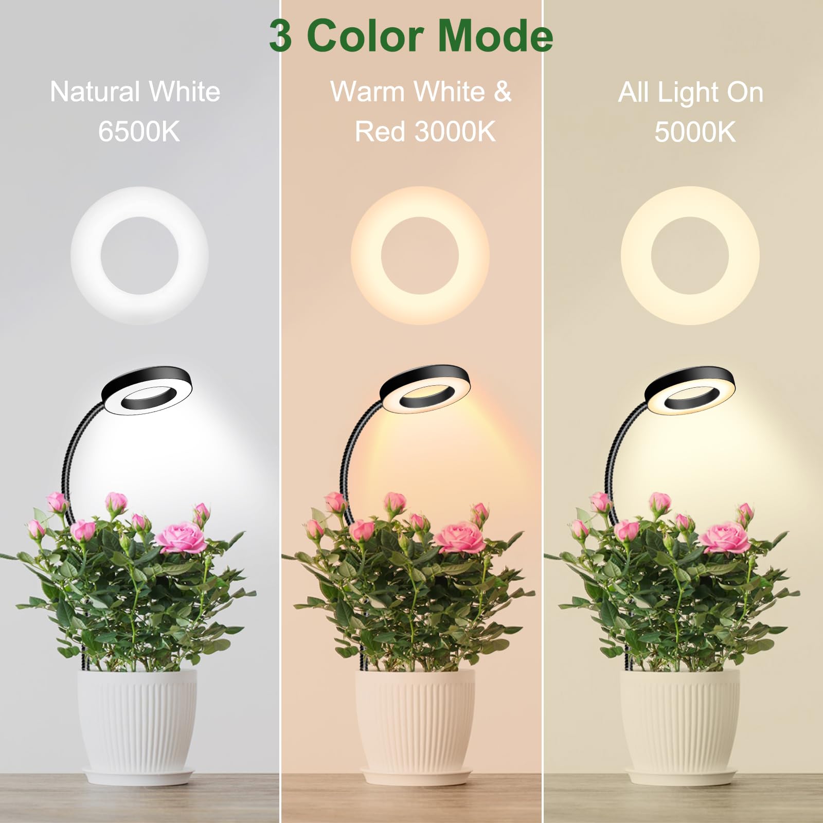 Etokfoks 2 in 1 grow lights for indoor plants 3 pack 48 LED full ...