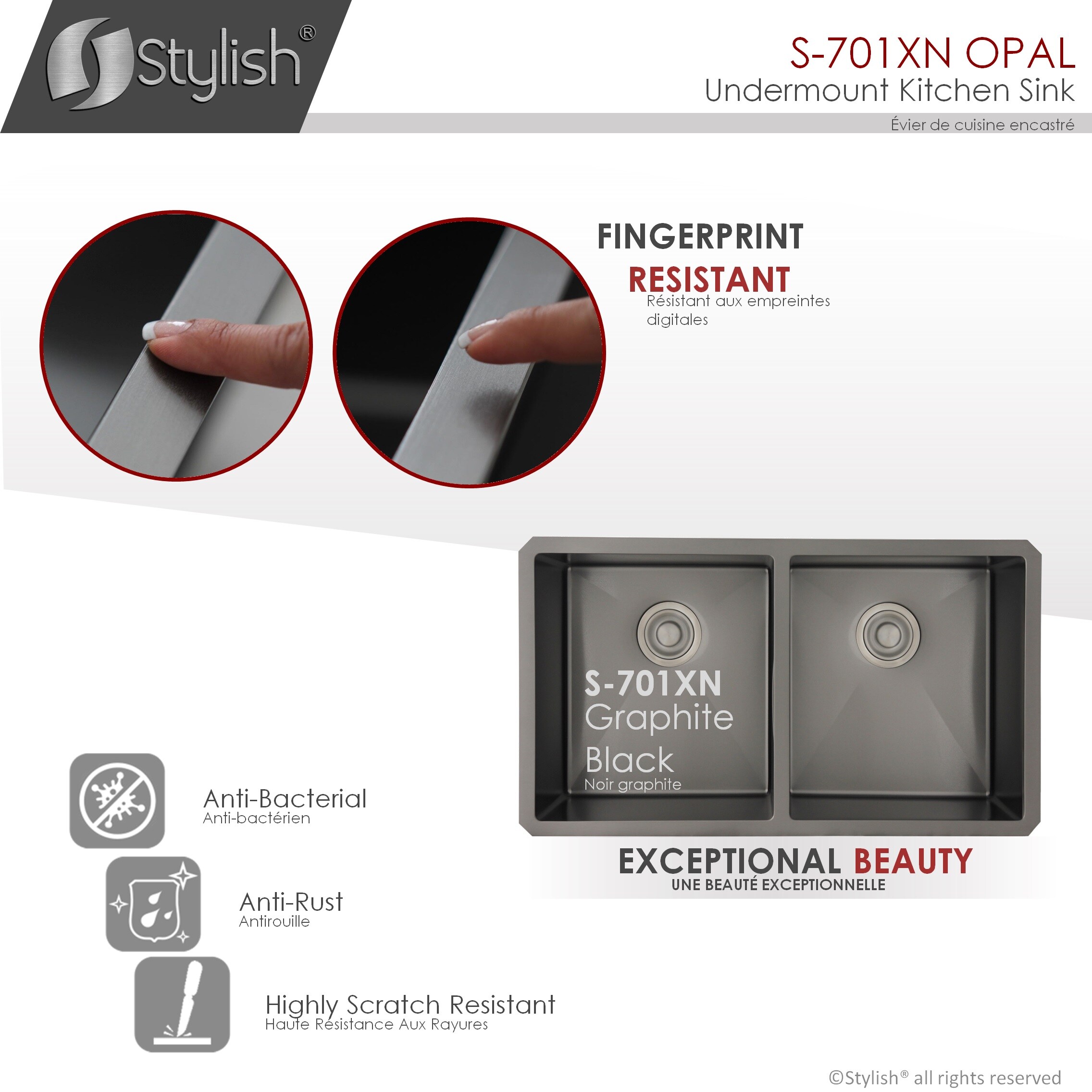 Stylish S-701XN1 Kitchen-Sinks - View #4