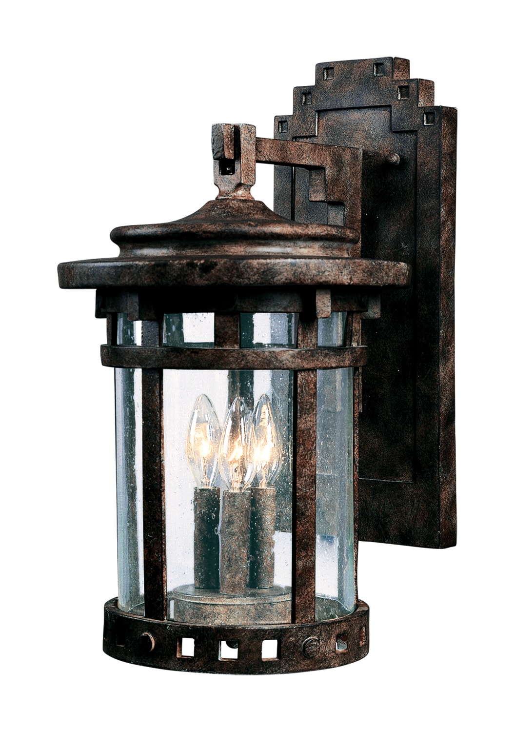 Maxim Lighting 3134CDSE Santa Barbara DC 3 -Light 16.0000-in H Distressed Brown Hardwired Outdoor Wall Light