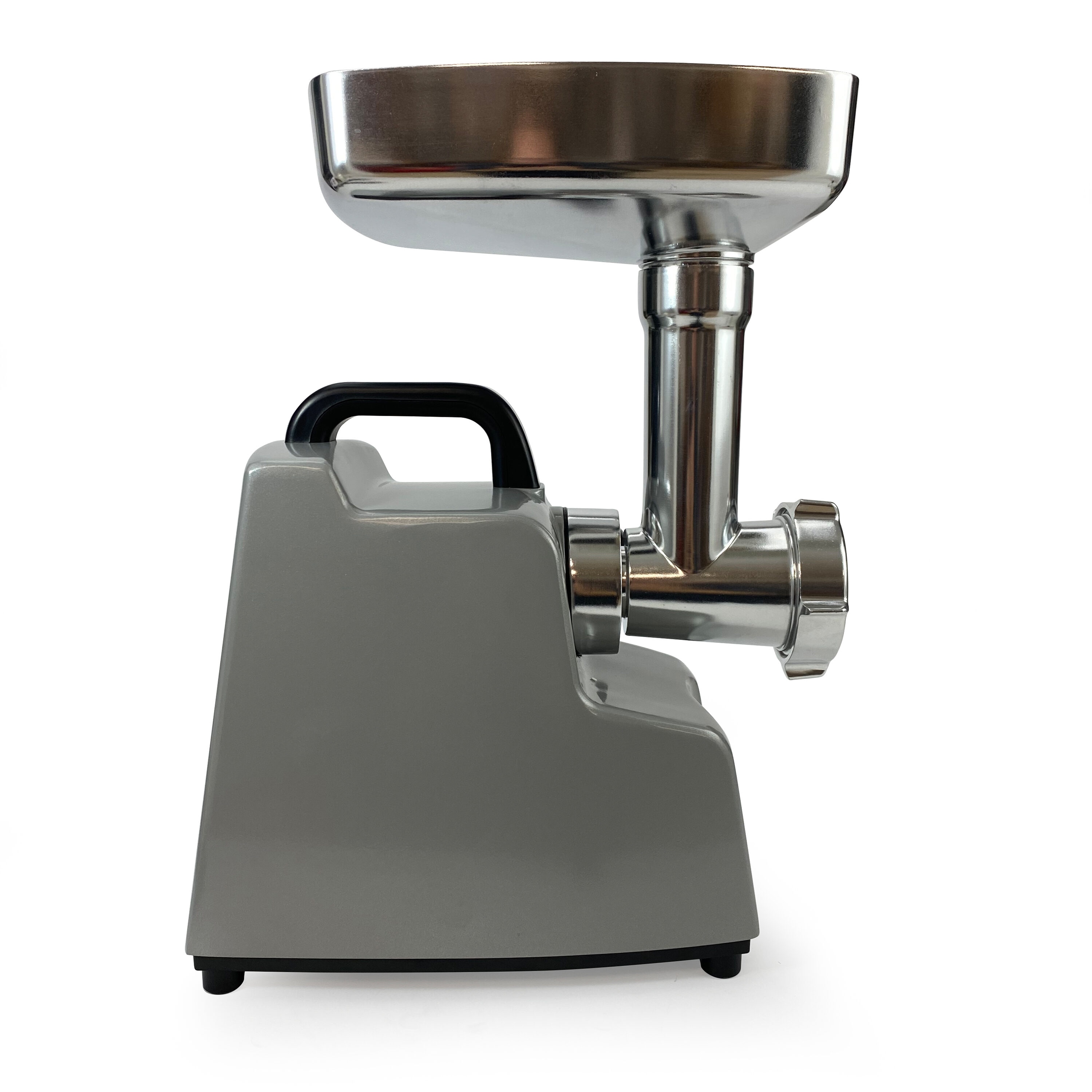 Easily and quickly grind meats, fruits, veggies and cheese with this  professional meat grinder. Sleek and efficient, this commercial quality,  cast metal food grinder will grind up to 3.5 pounds of meat