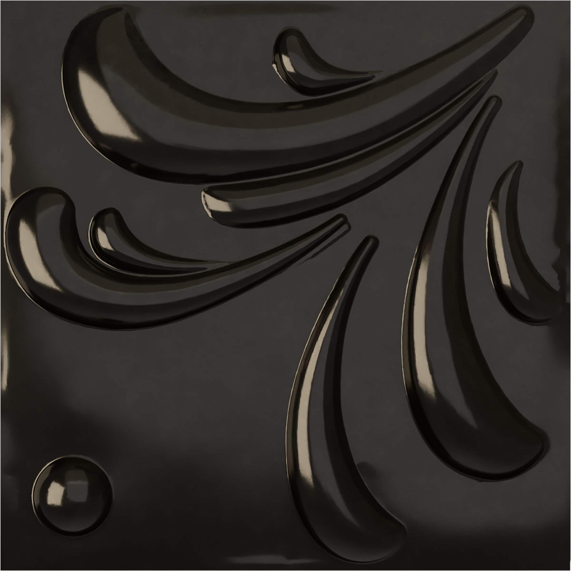 Ekena Millwork WP20X20ACECA-CASE-12 19-5/8-in x 19-5/8-in Embossed Paintable/Stainable Black PVC Abstract Wall Panel ( 12 -Pack, Covers 32.04-sq ft )