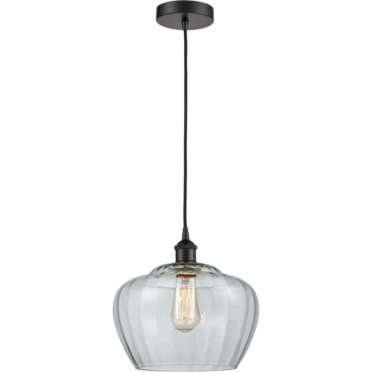  616-1P-BK-G92-L-LED Edison Fenton Mini Pendant Matte Black