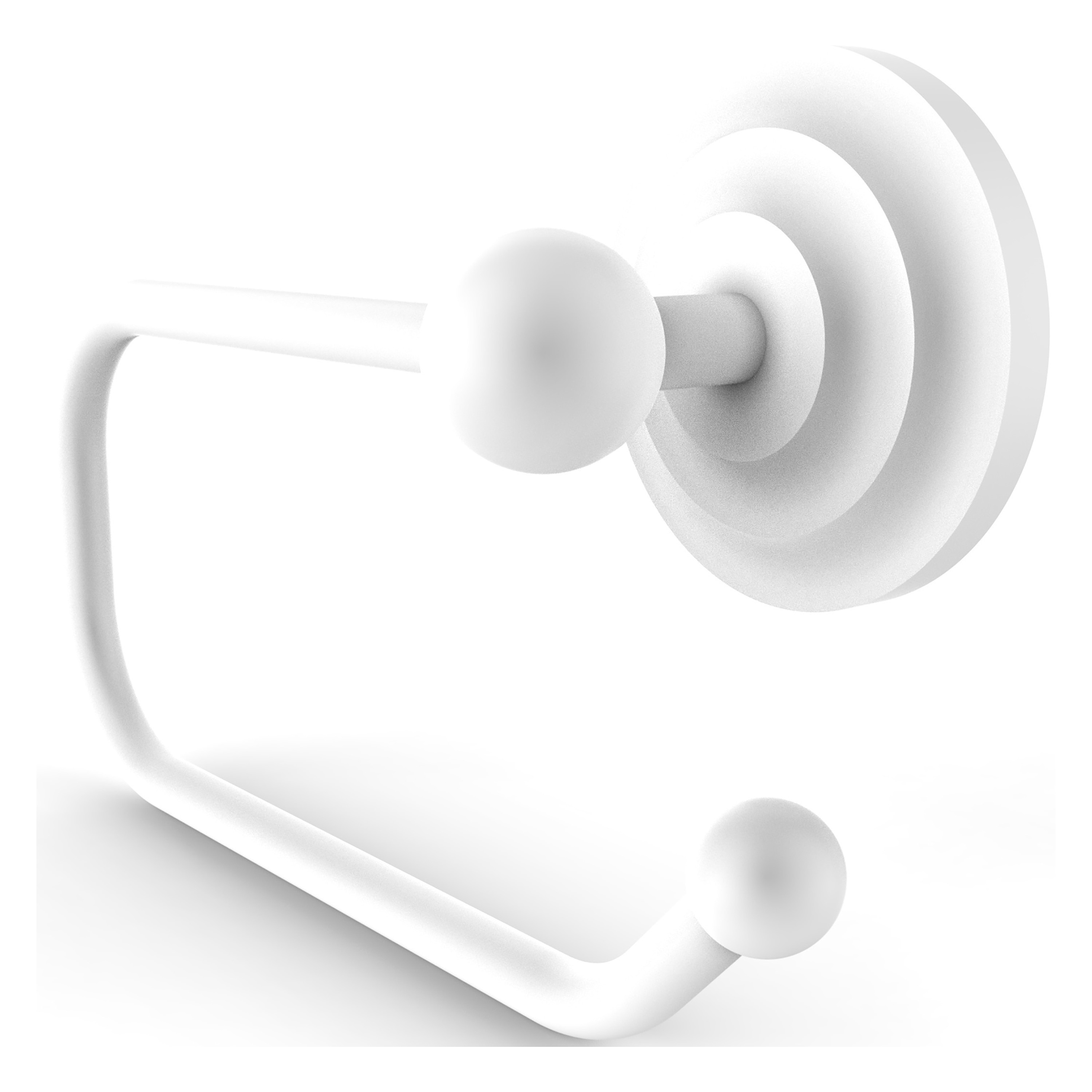 Allied Brass PQN-24E-WHM Prestige Que New Matte White Wall mount Single post Toilet Paper Holder 1 -Rolls