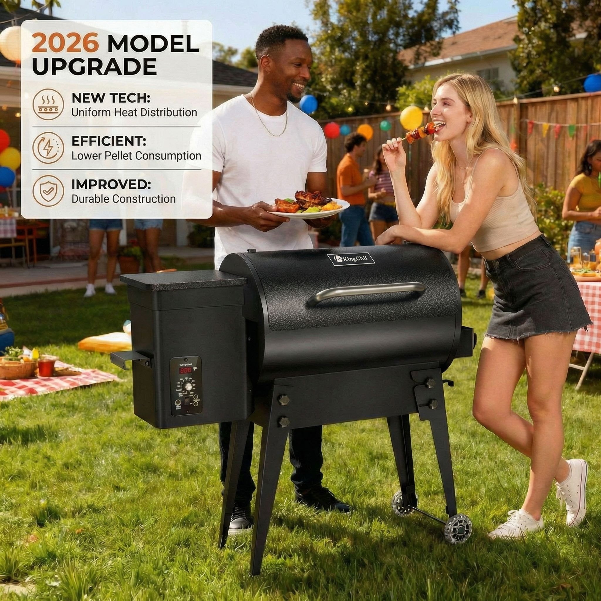KingChii PELLET-GRILL-01-BL Pellet-Grills - View #2