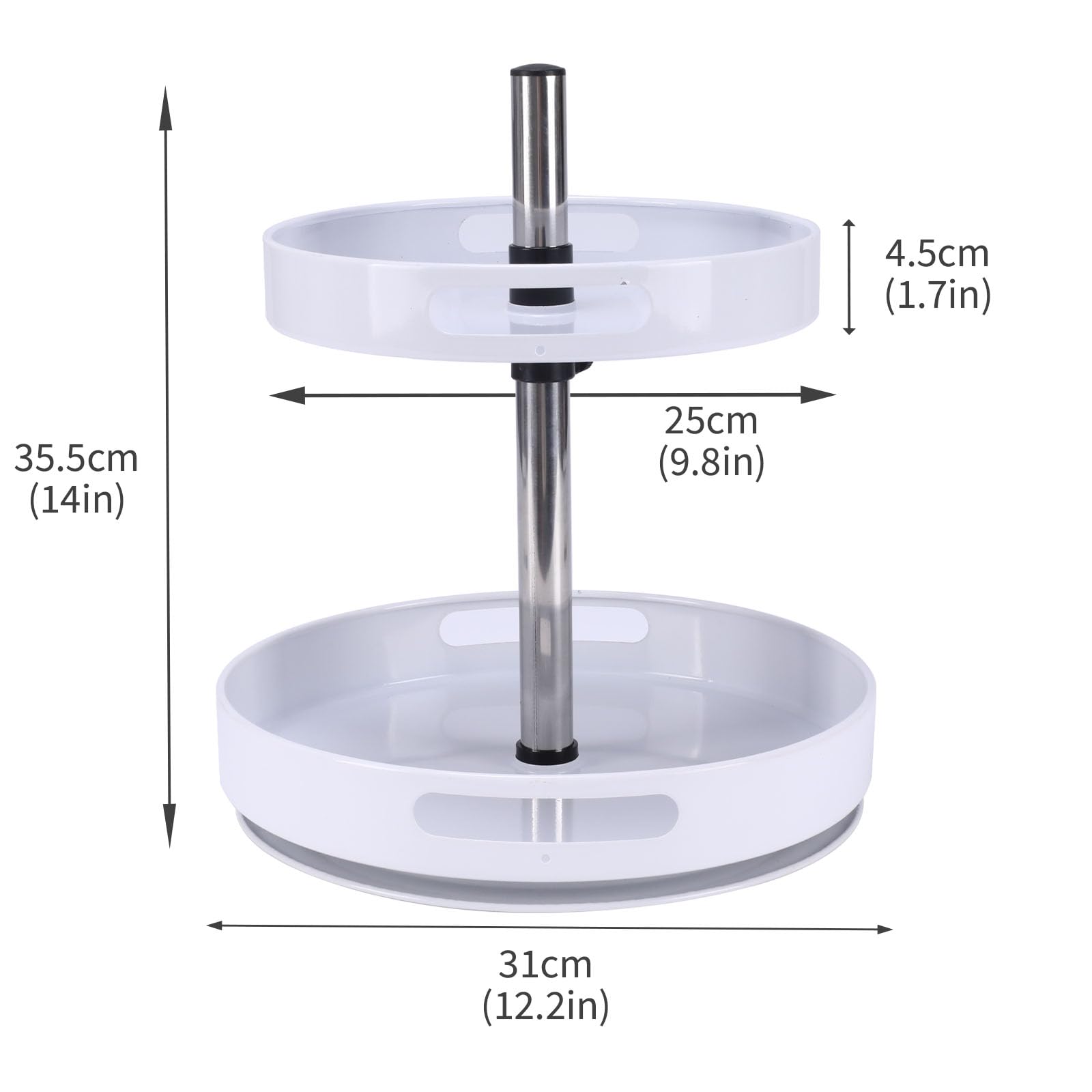 LILILIAN FMY Two Tier Lazy Susan Organizer Rotating Spice Rack for ...