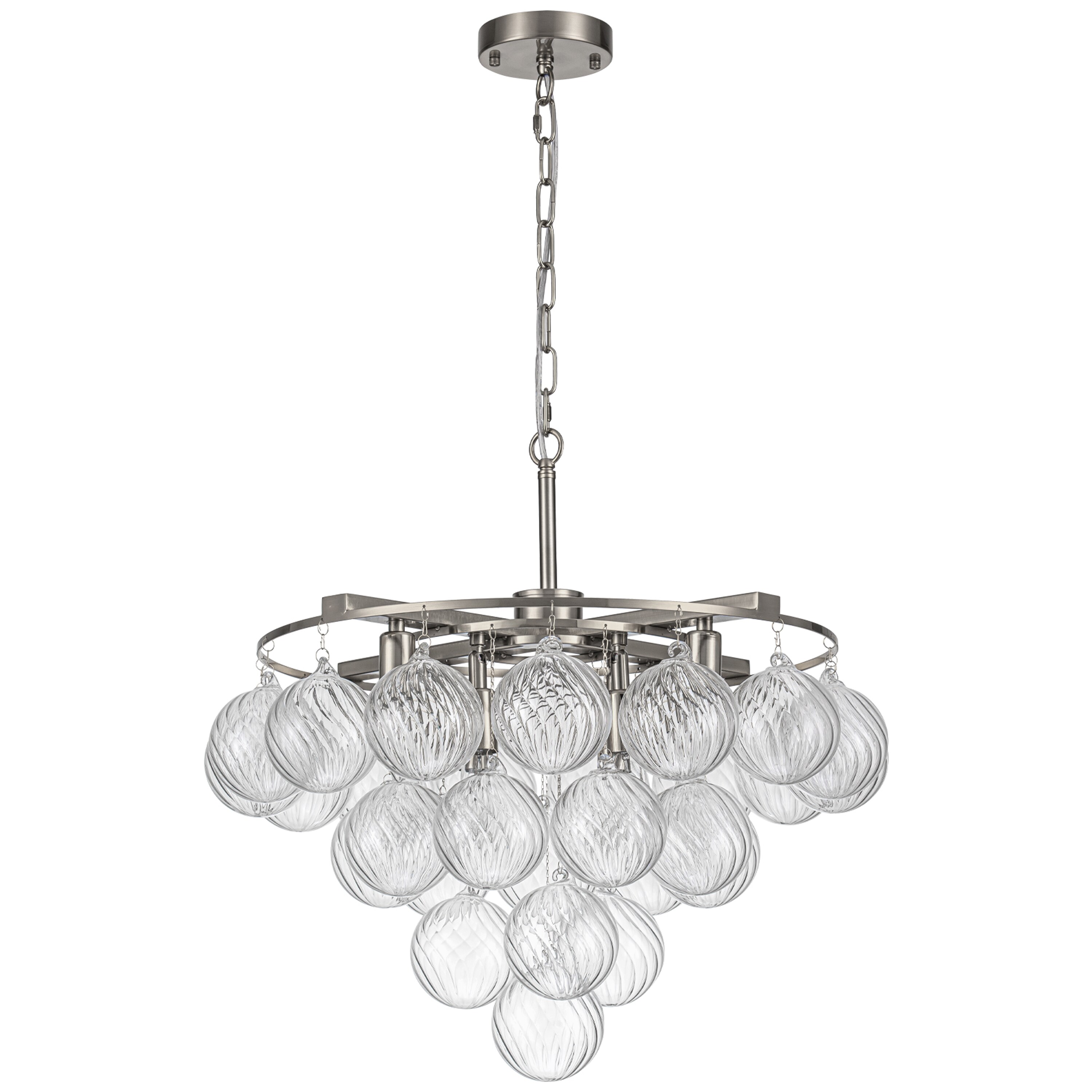 GoYeel ZP082NL08 8 -Light Brushed Nickel Modern/contemporary For Use in Bedrooms, Dining Rooms, Foyers, Kitchens, Living Rooms Chandelier