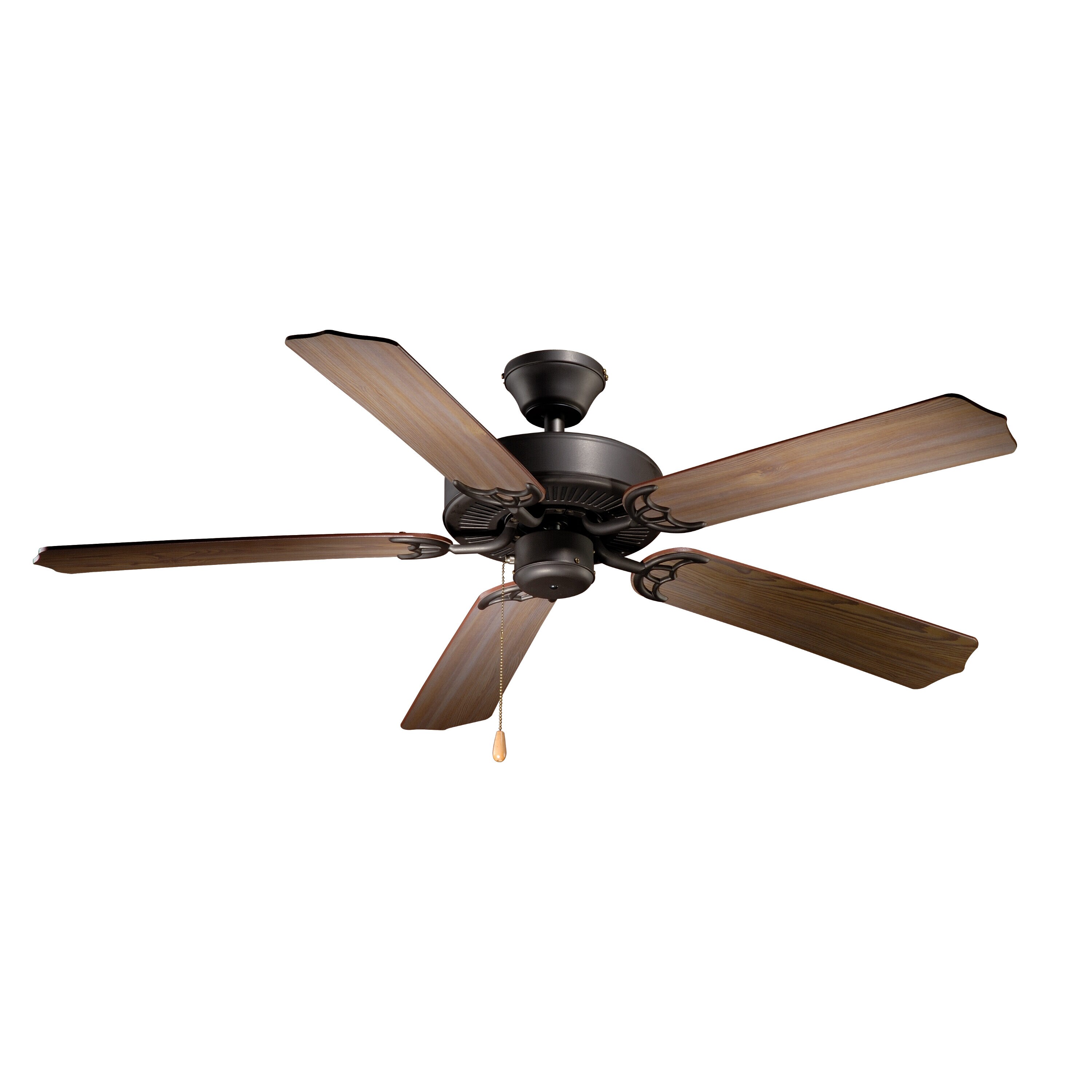 Cascadia FN52288NB Medallion 52-in Noble Bronze with Walnut-distressed Pine Blades Indoor Downrod or Flush Mount Ceiling Fan with Light (5-Blade)