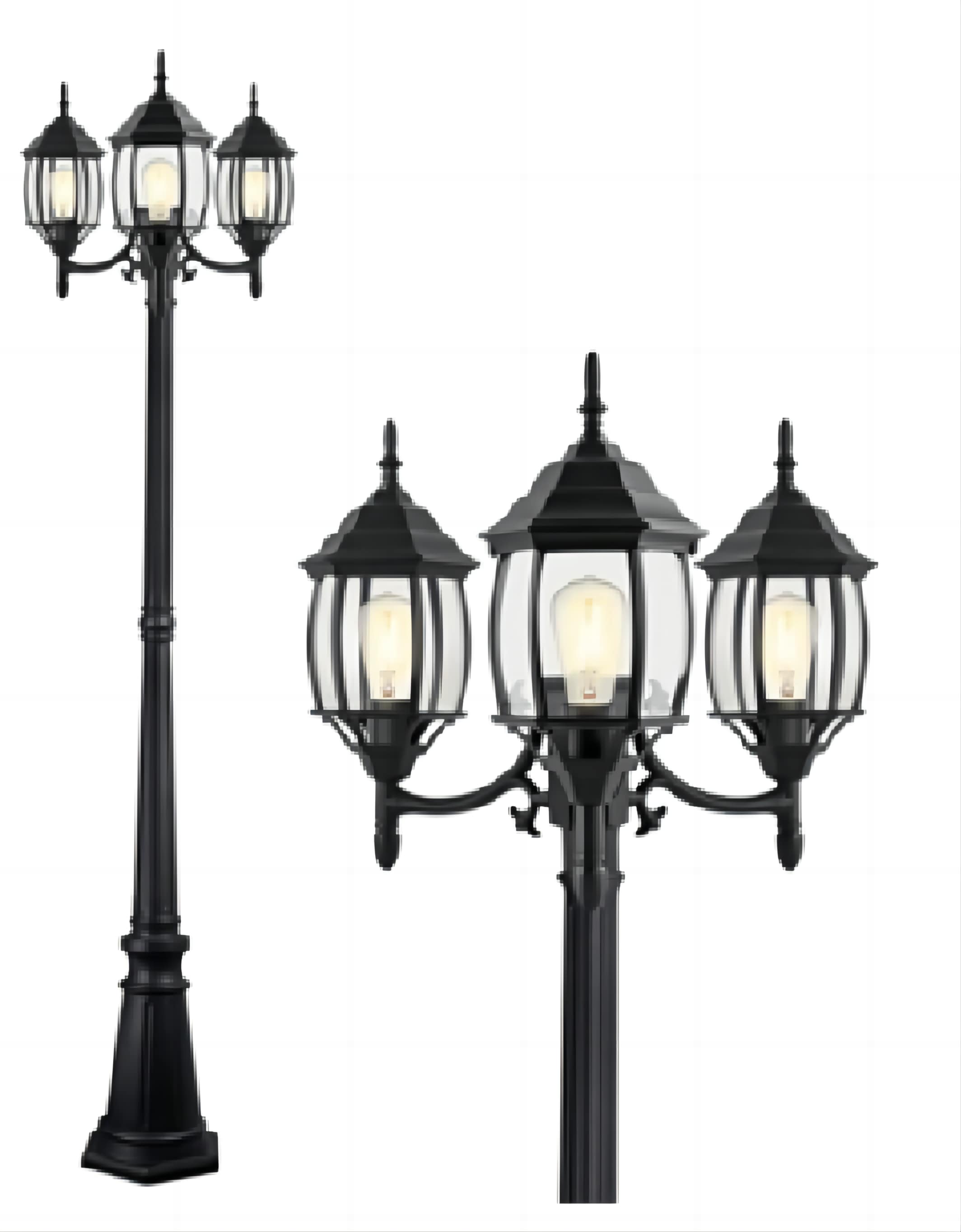 Hukoro FL90003-BK Complete-Post-Lights - View #4