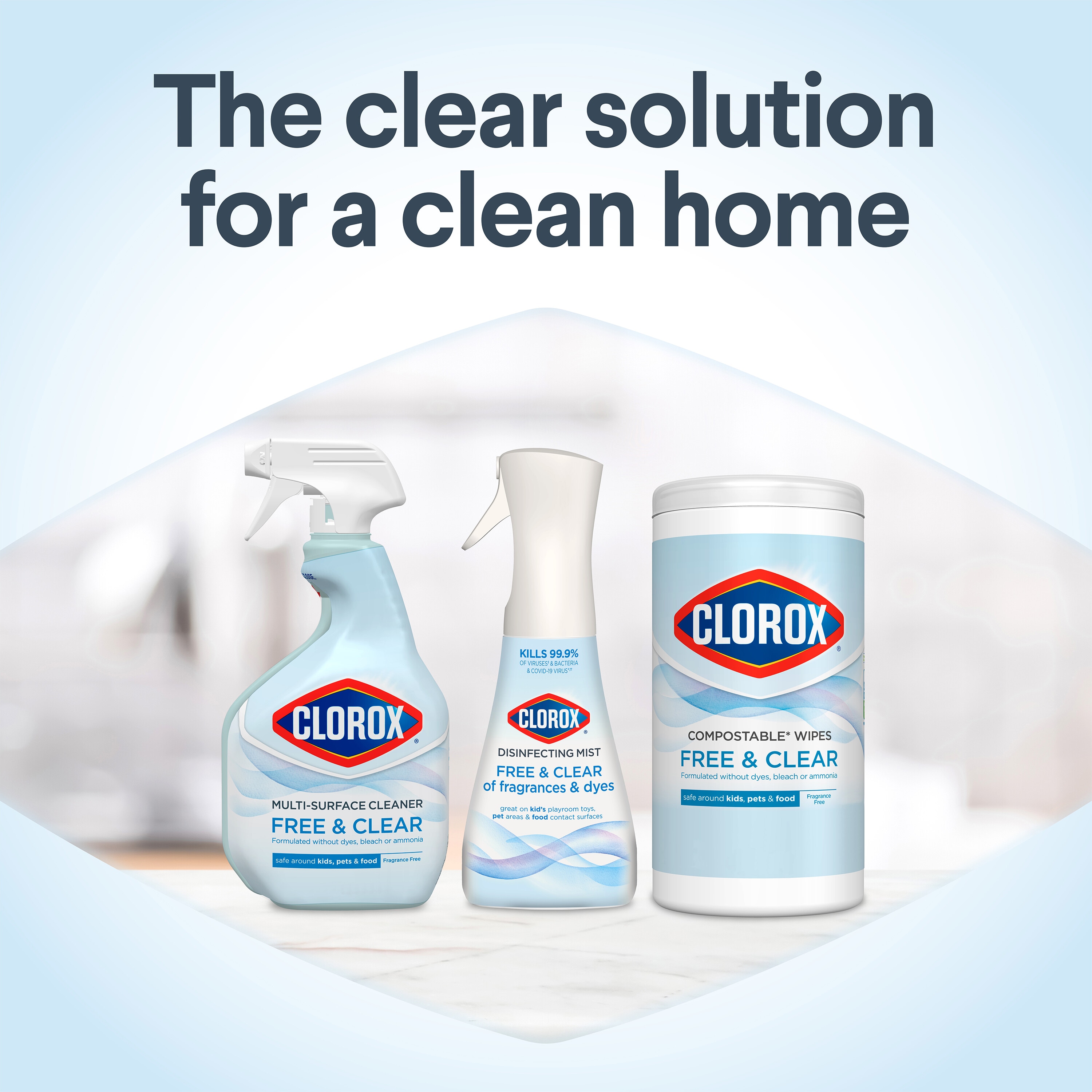 Clorox Free & Clear Fragrance Free Household Cleaning Supplies