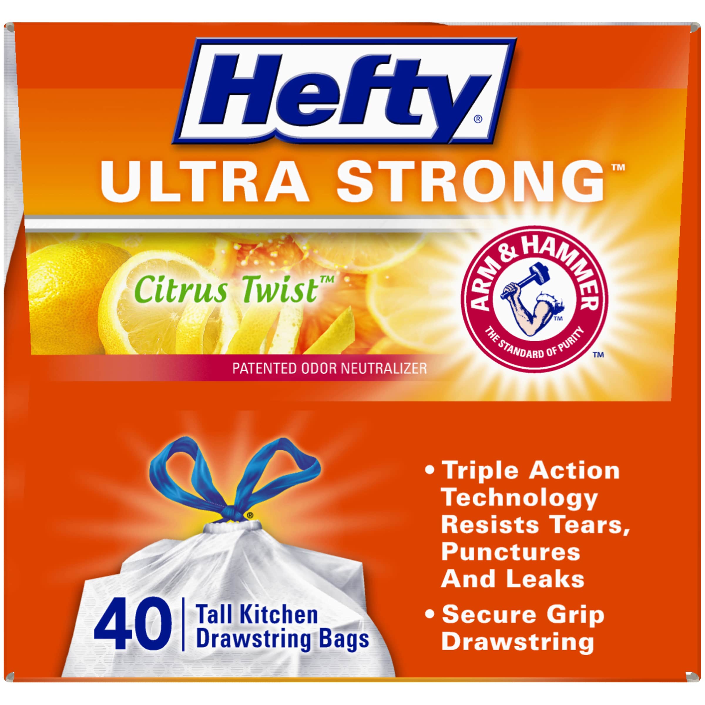 Hefty Ultra Strong 13 Gal. Clean Burst Tall Kitchen White Trash Bag  (40-Count) - Valu Home Centers